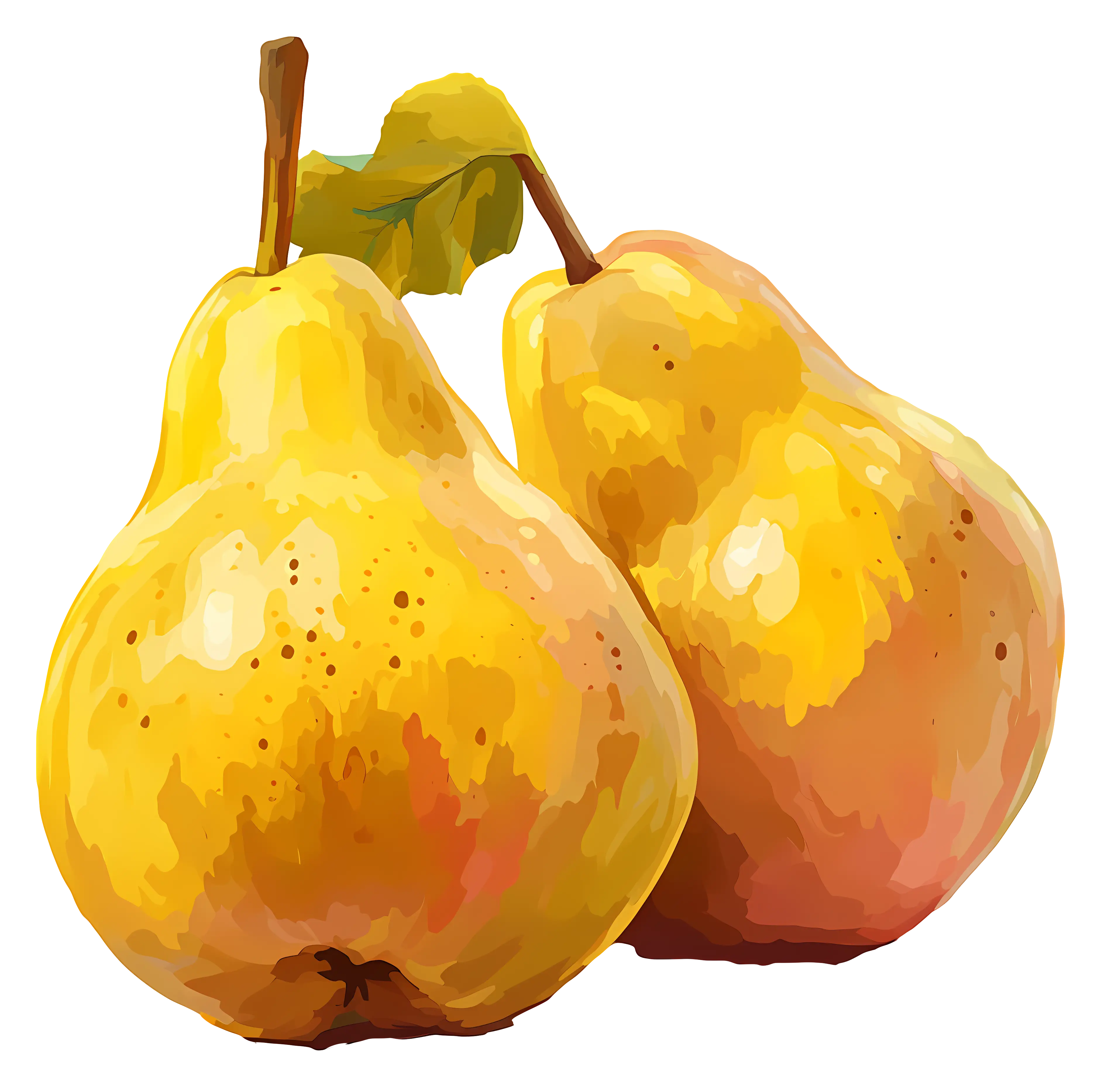 Juicy Yellow Pears Illustration