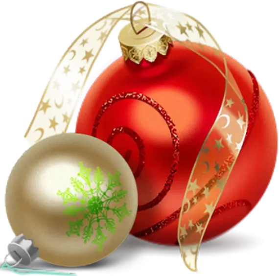 Red and Gold Christmas Baubles with Ribbon