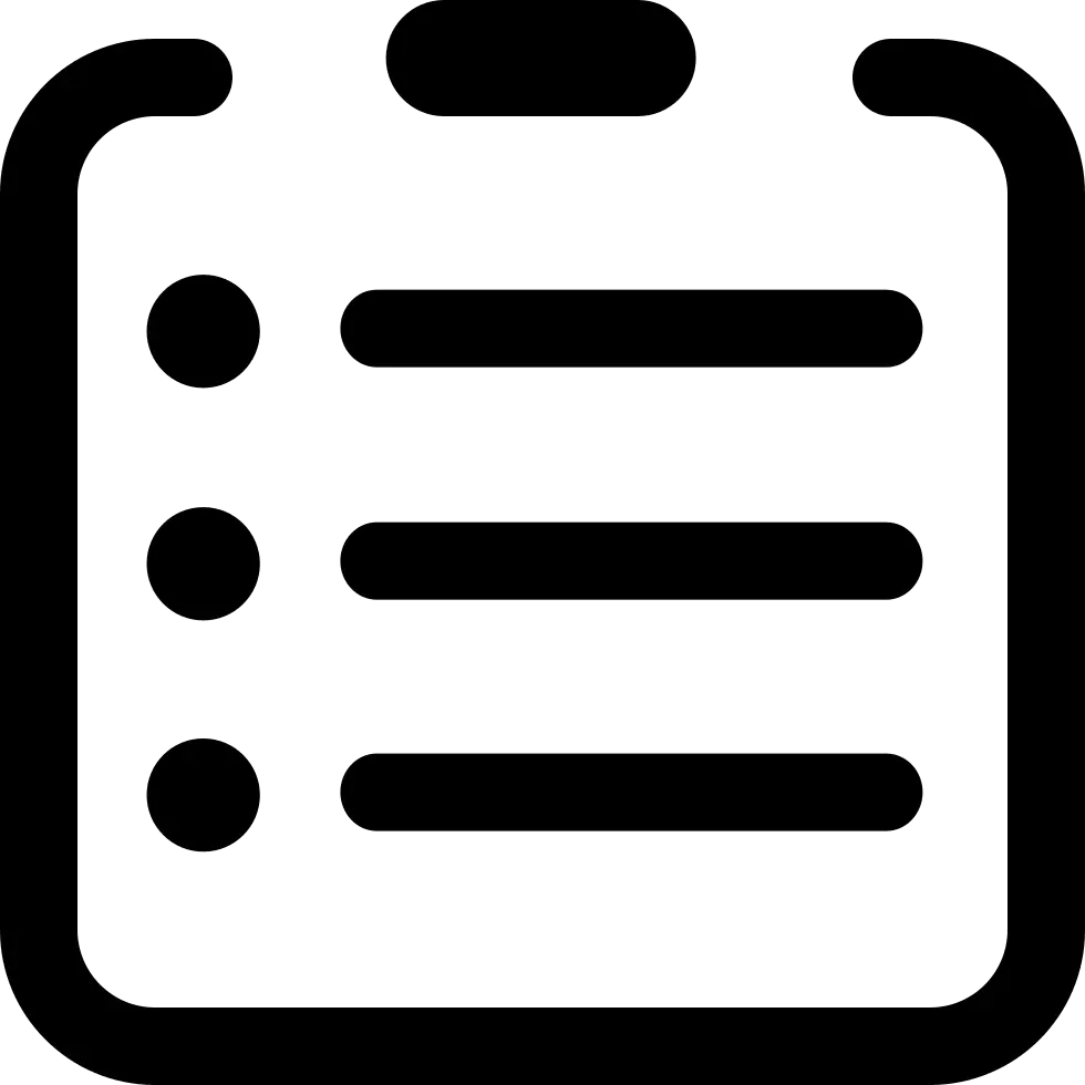 Black Clipboard Icon with Checklist