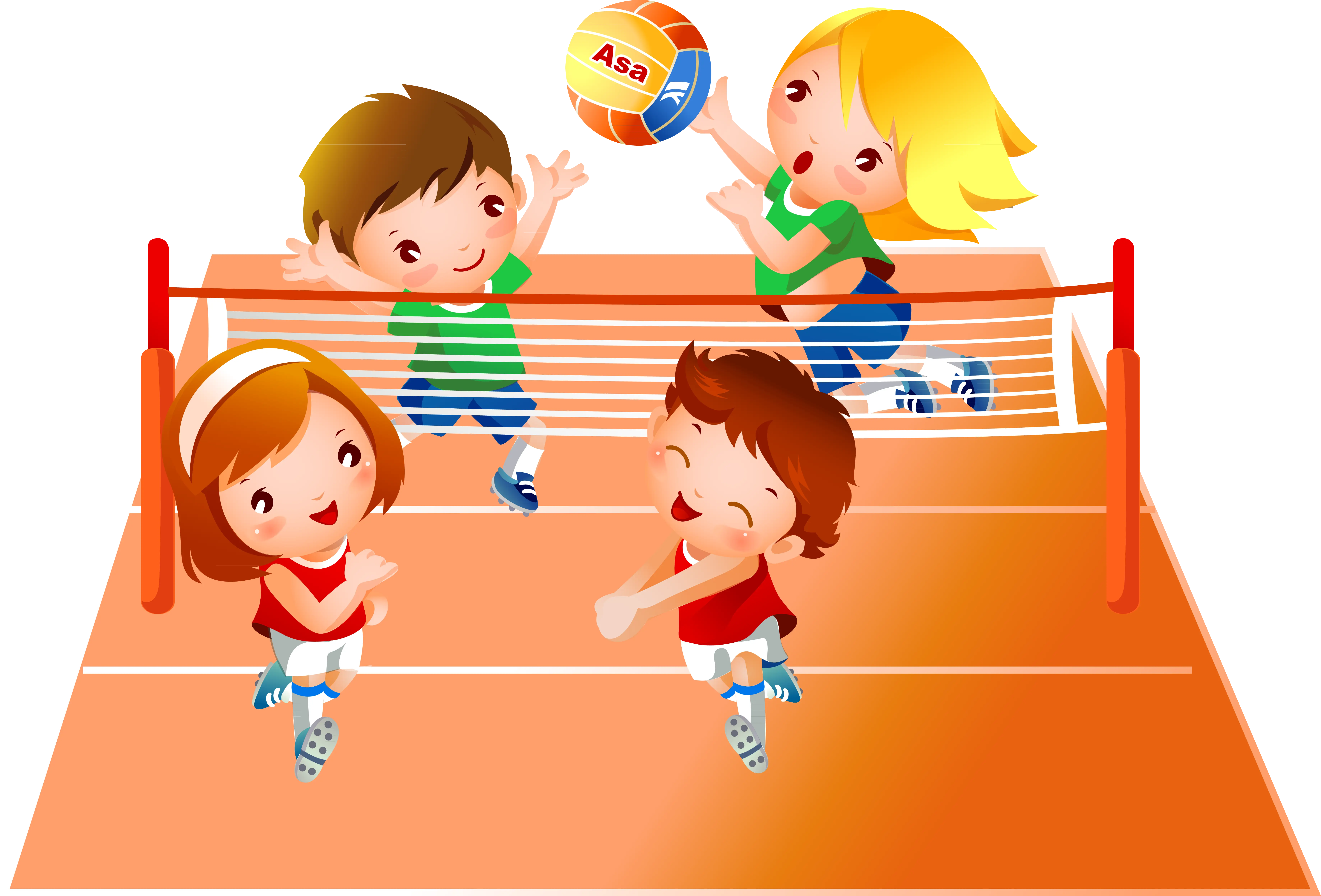 Children Enjoying Volleyball Game