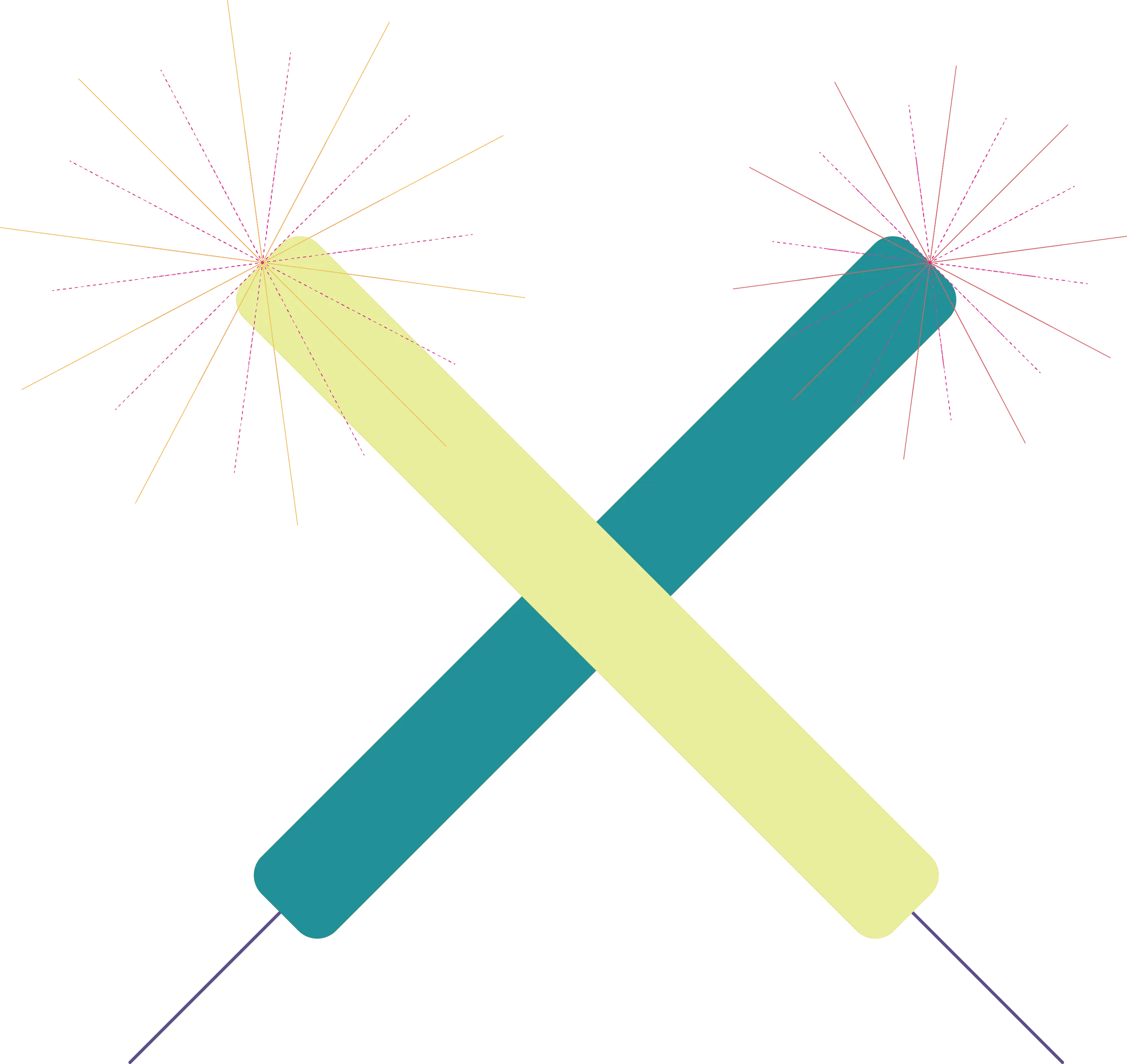 Crossed Festive Sparklers Design