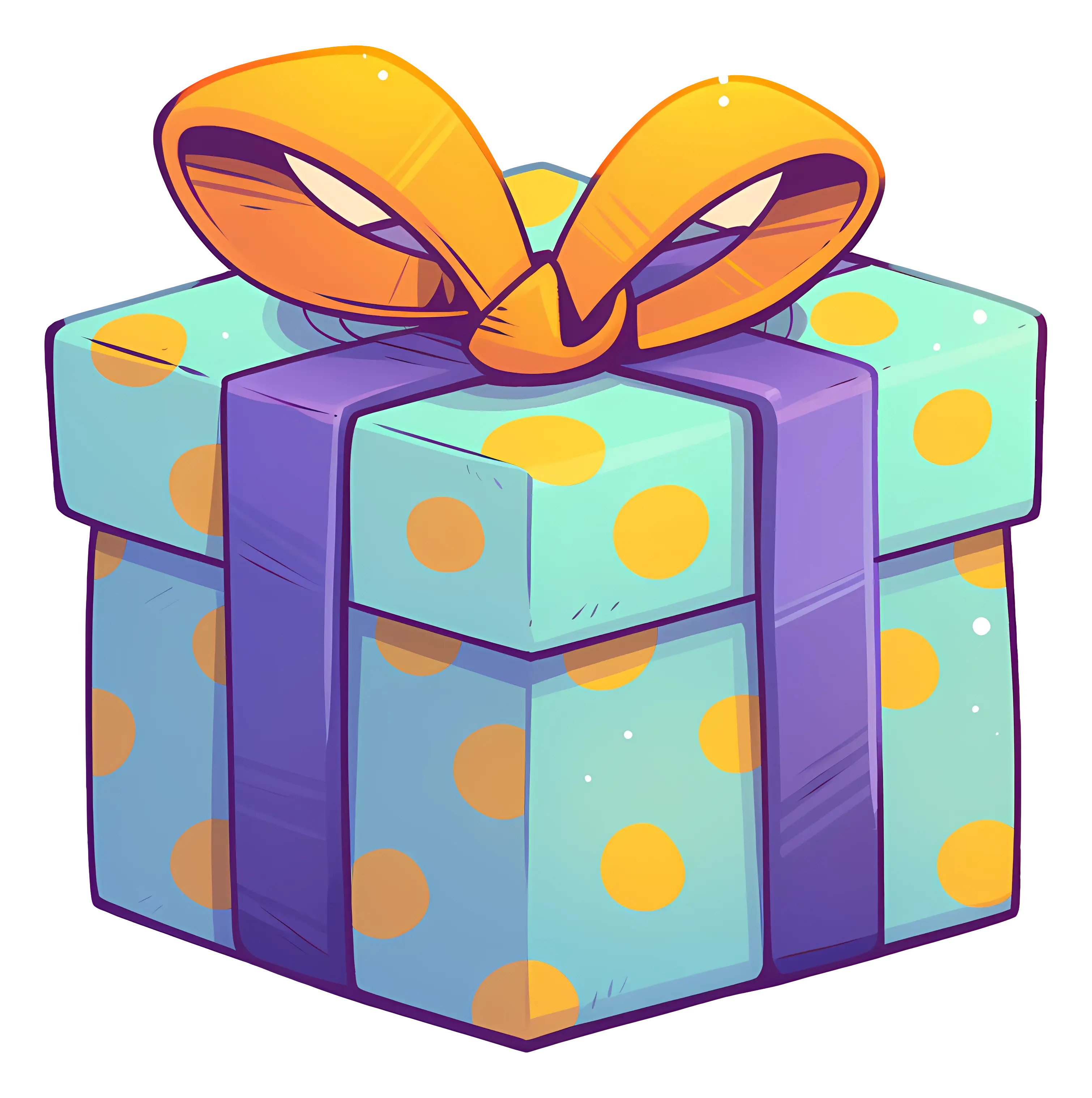 Gift Box with Polka Dots and Ribbon