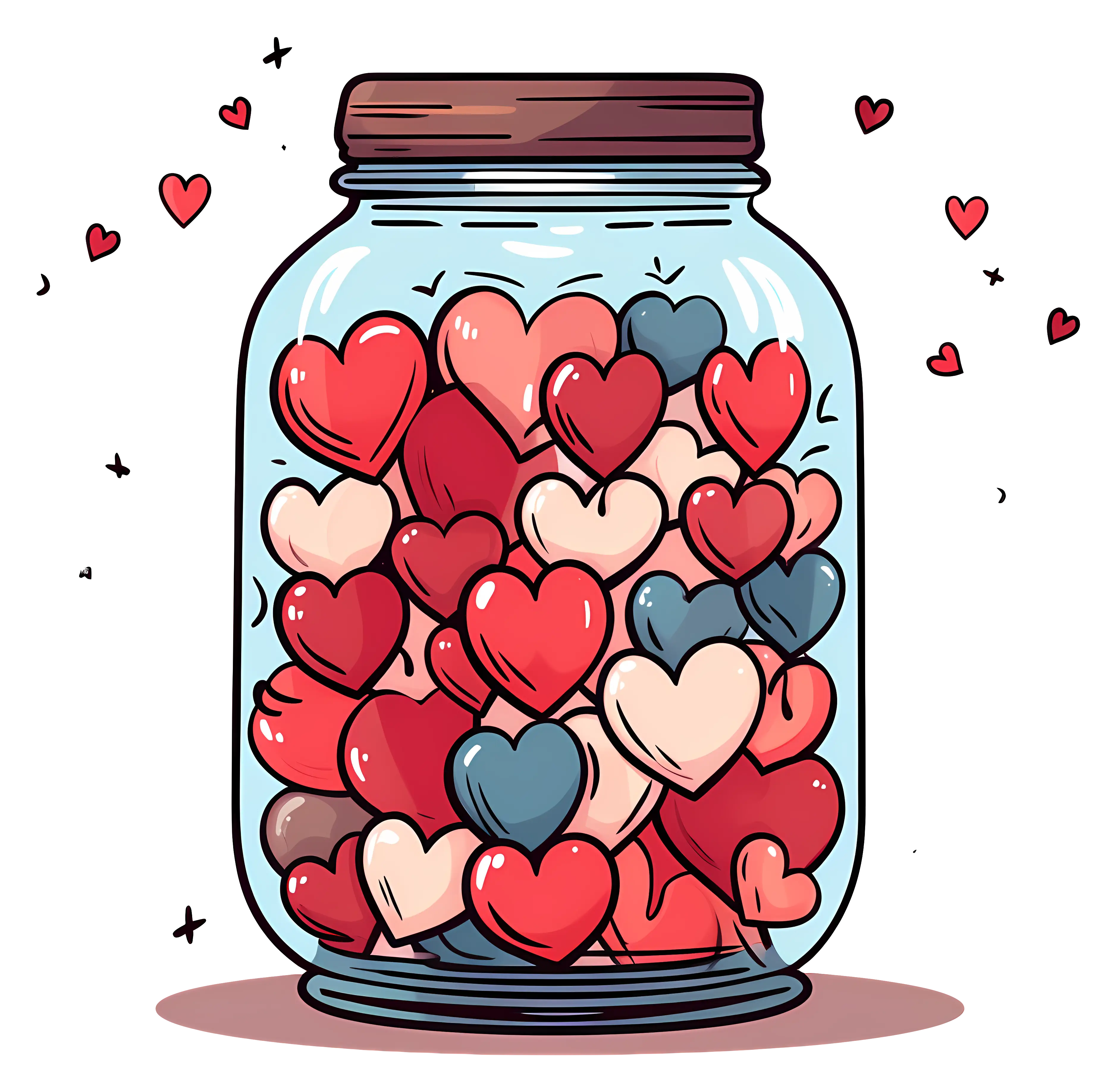 Heart Jar Filled with Love