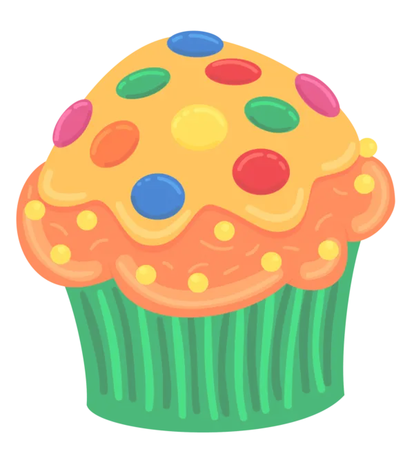 Colorful Cupcake with Decorative Sprinkles