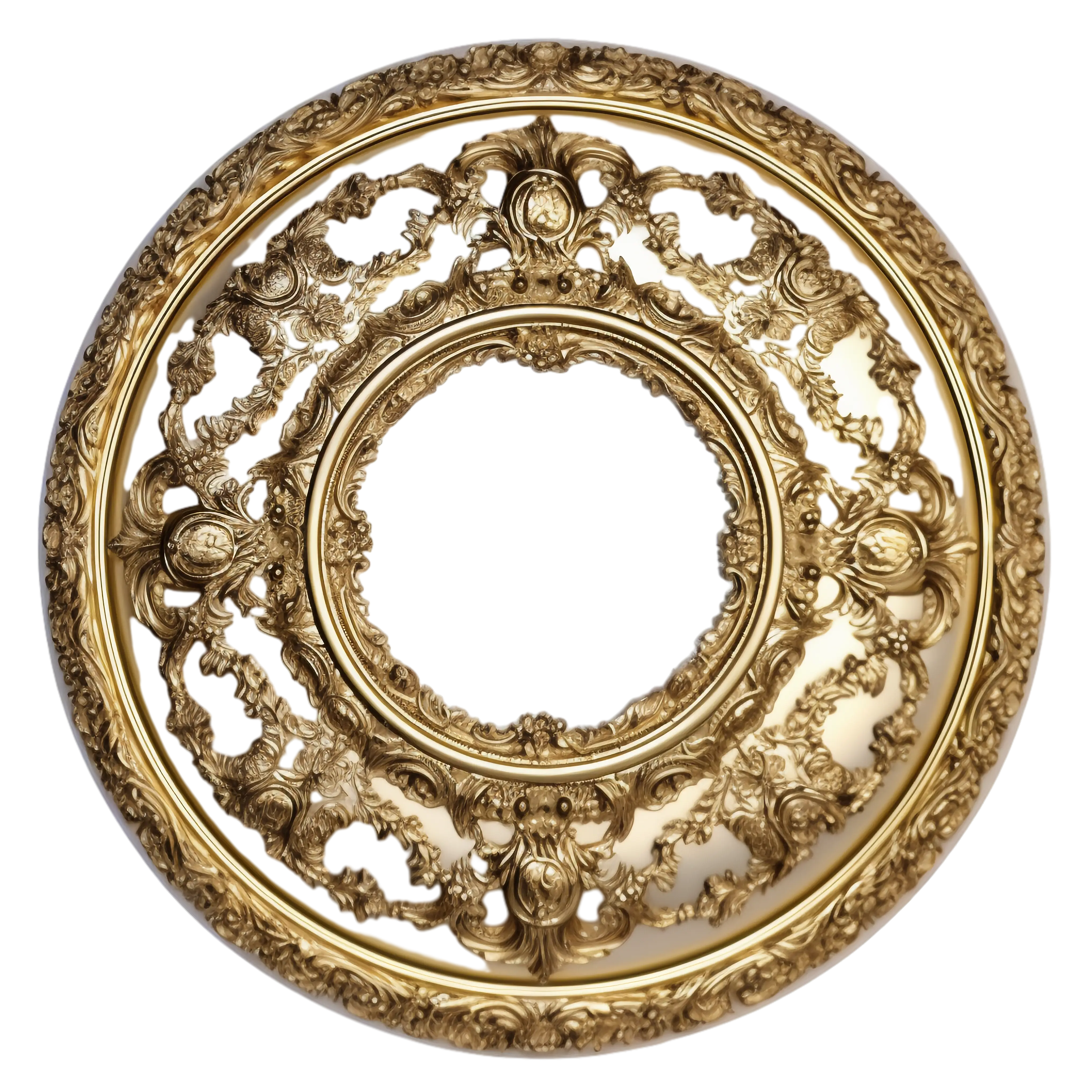 Golden Ornamental Circular Frame Design