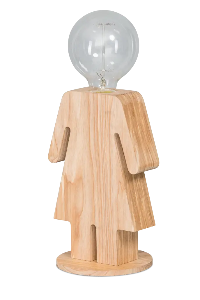Wooden Lamp with Lightbulb