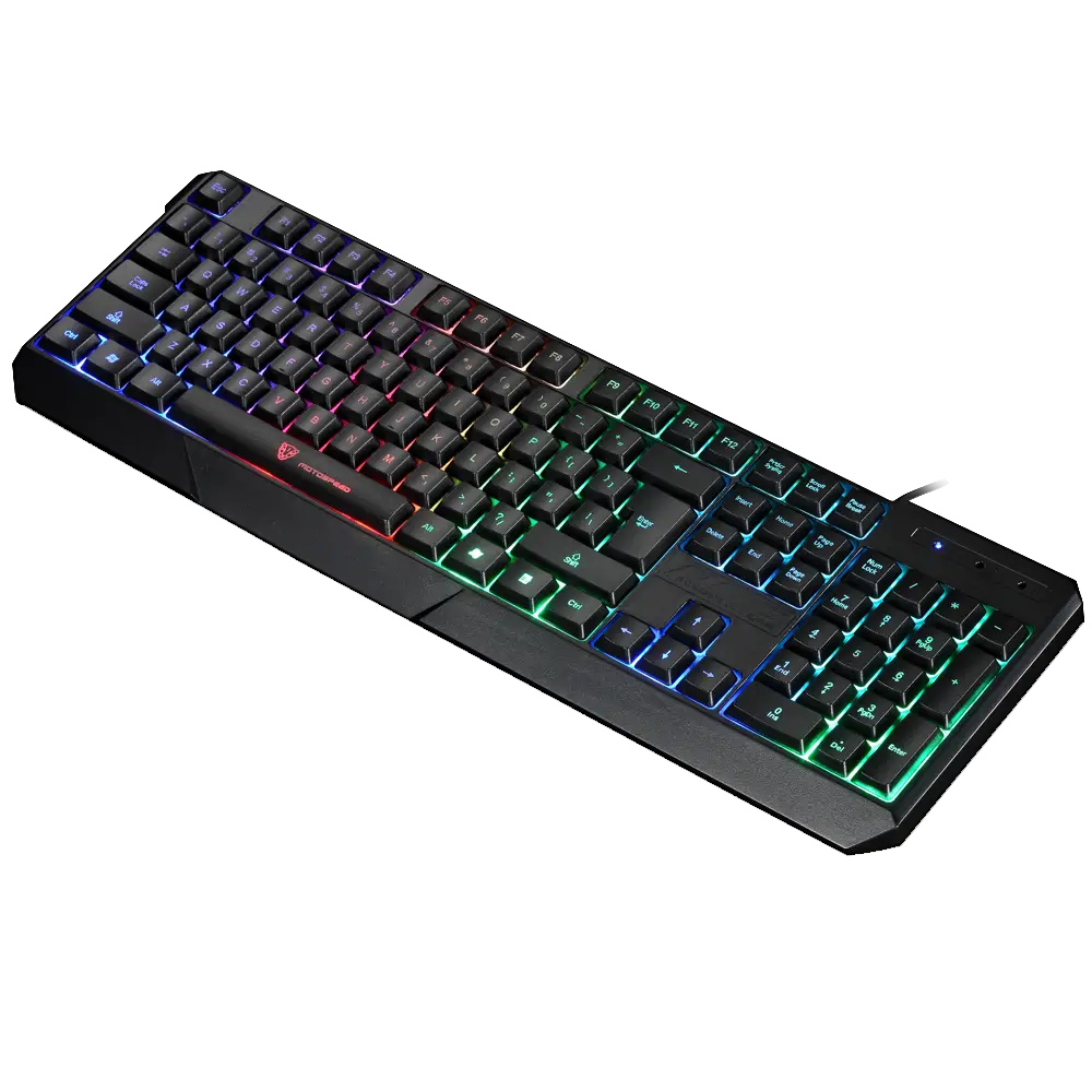 Black Gaming Keyboard with RGB Lighting Effects