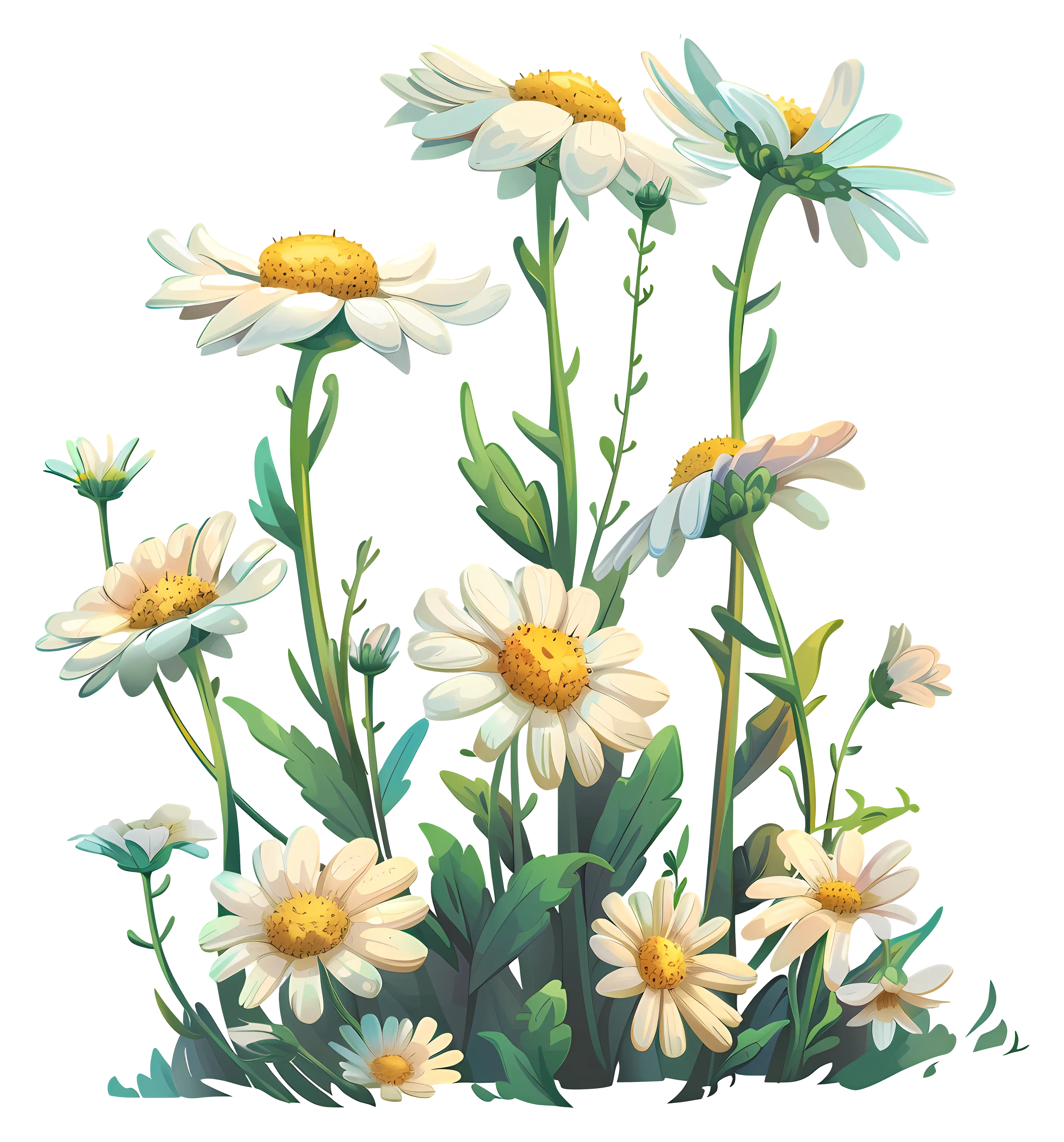 Illustration of Blooming Daisies