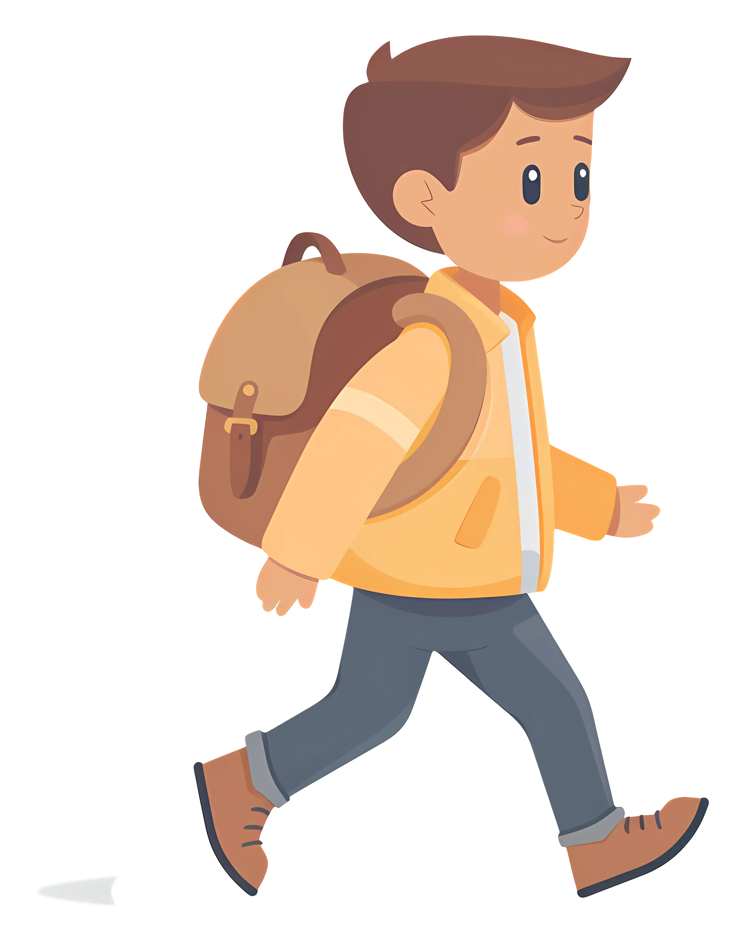 Cartoon Boy with Backpack