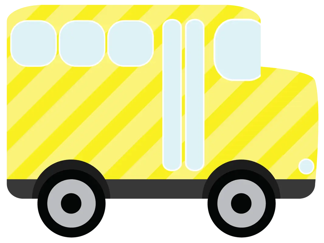 Yellow Cartoon Bus Illustration