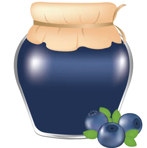 Jar of Blueberry Jam with Fresh Blueberries