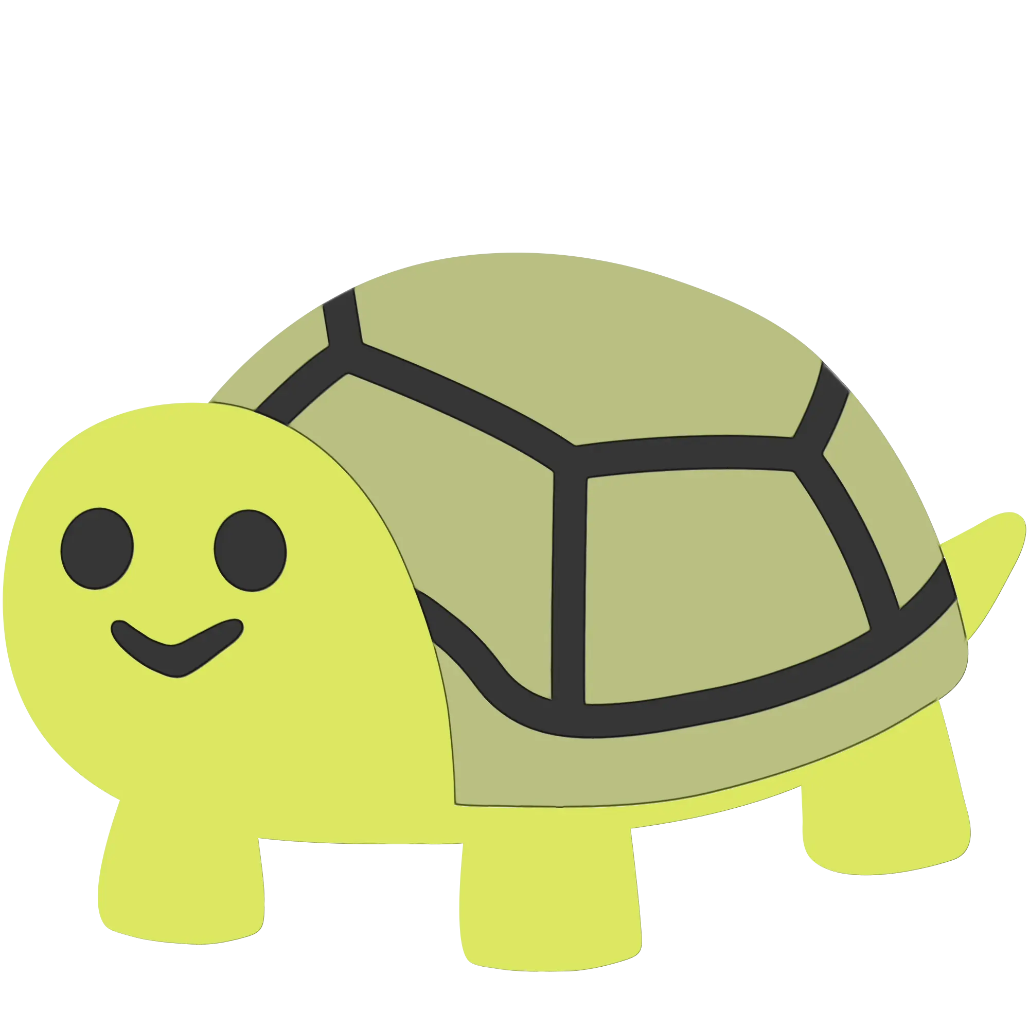Cute Green Turtle Cartoon Illustration