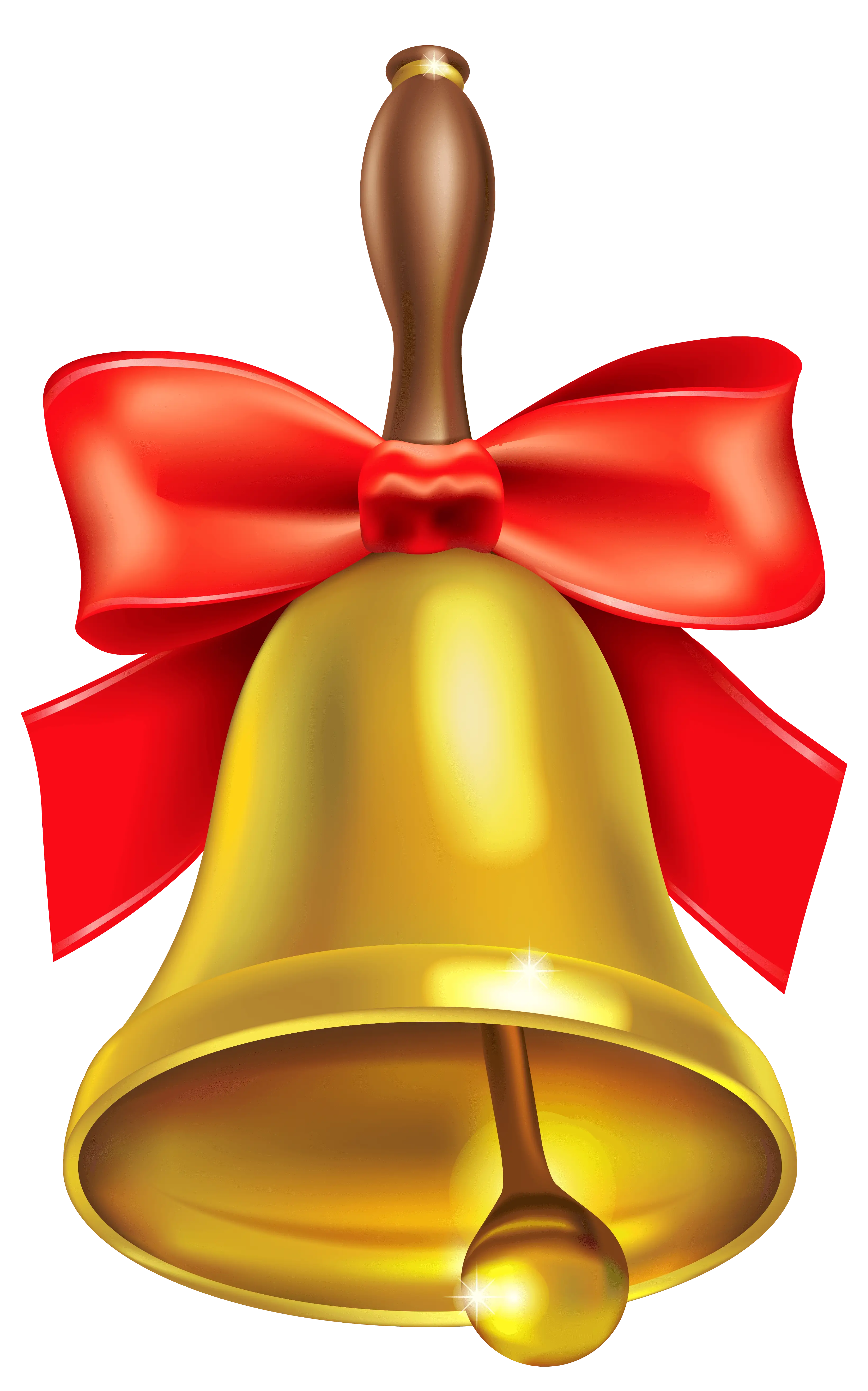 Golden Christmas Bell with Red Bow