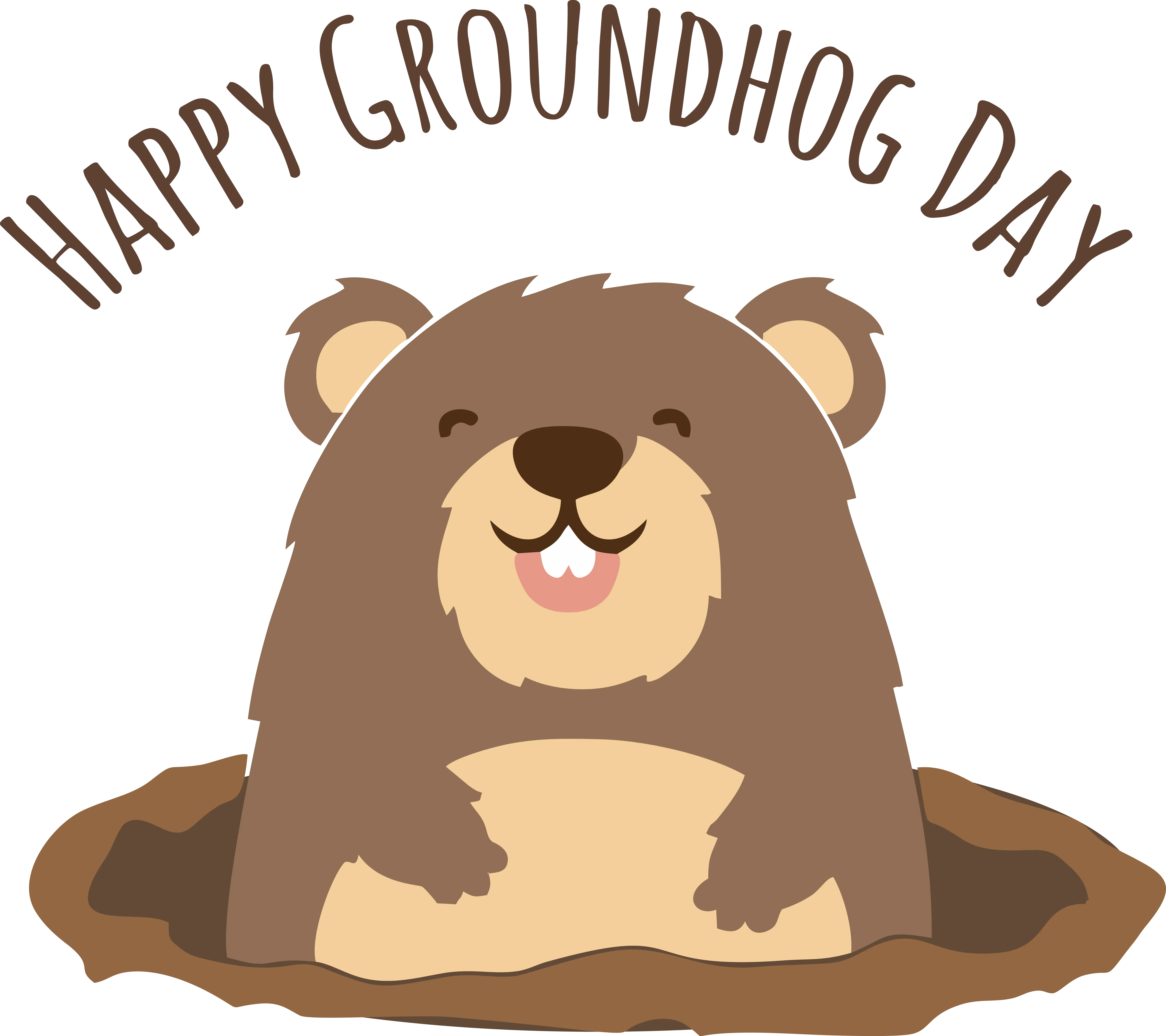 Happy Groundhog Day Illustration