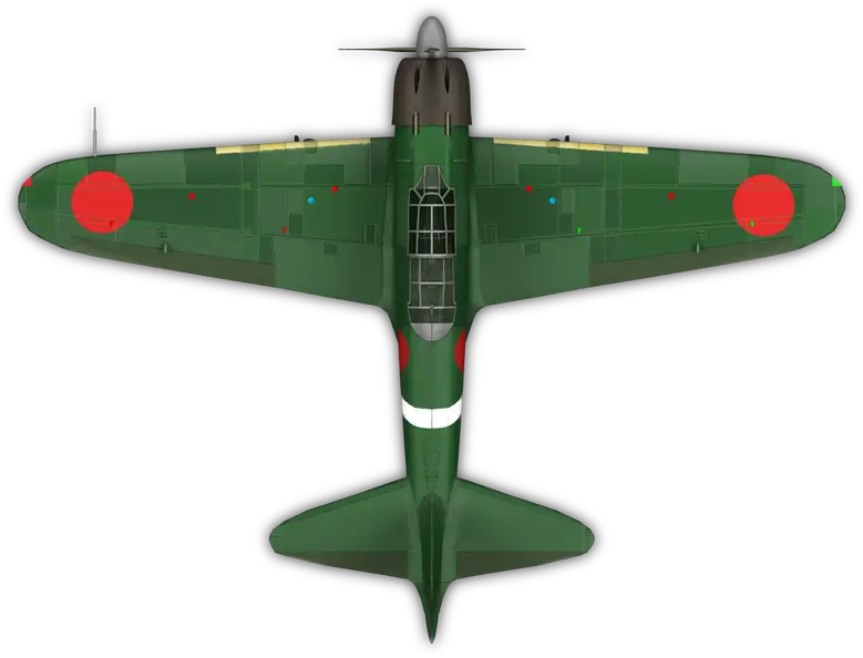 Top View of Green Military Warplane