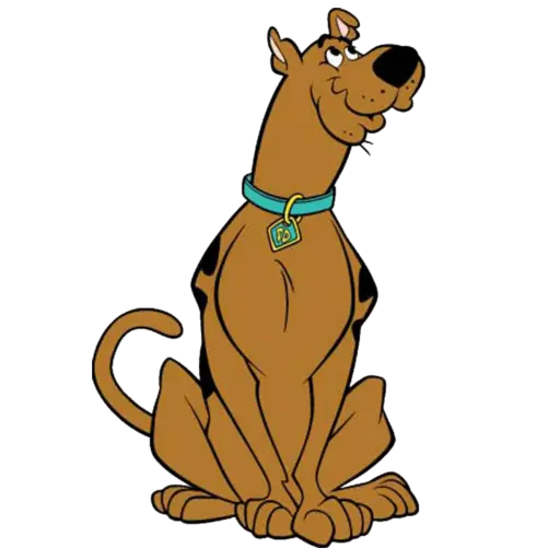Cartoon Brown Dog with Collar