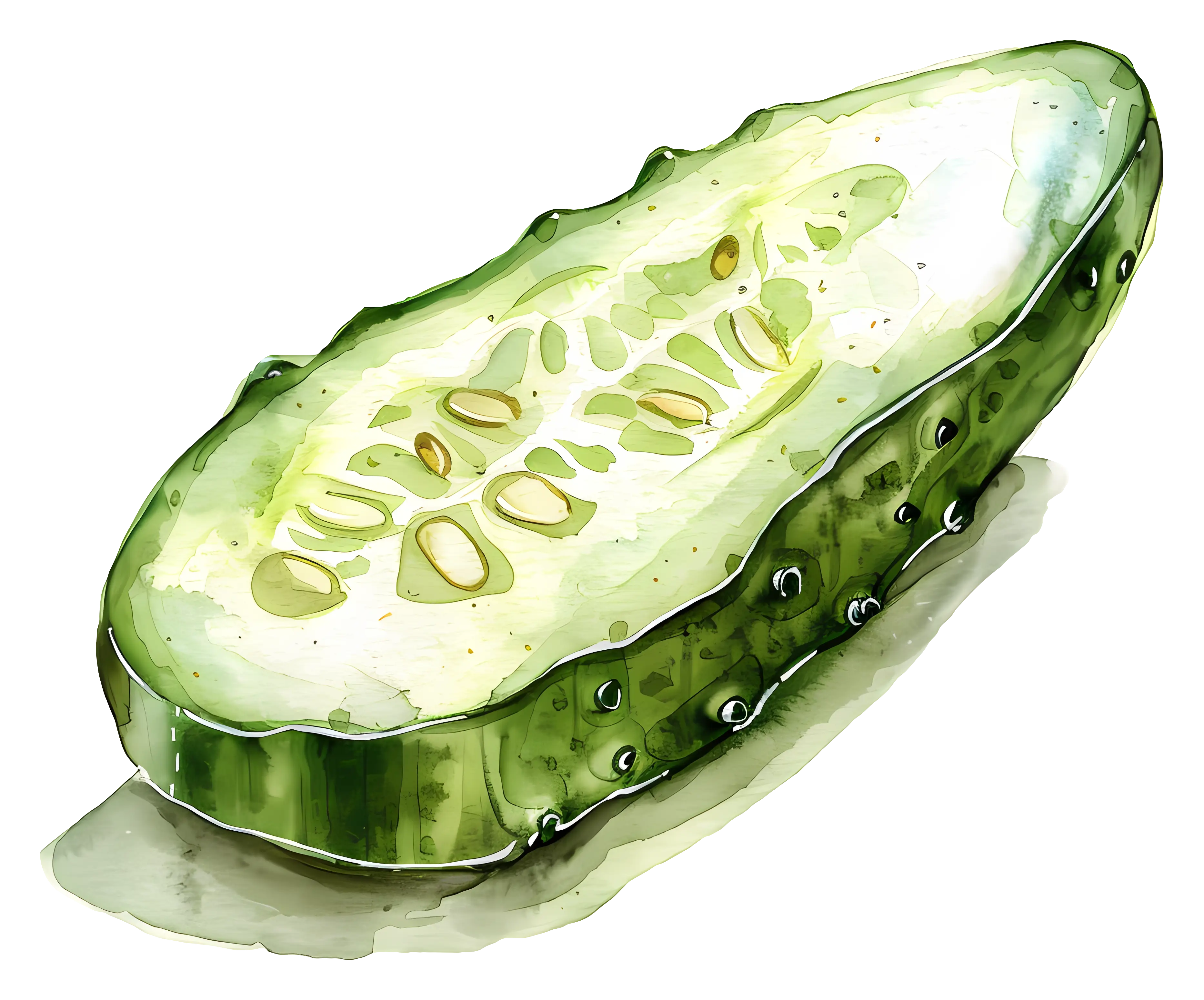 Illustration of a Fresh Sliced Cucumber