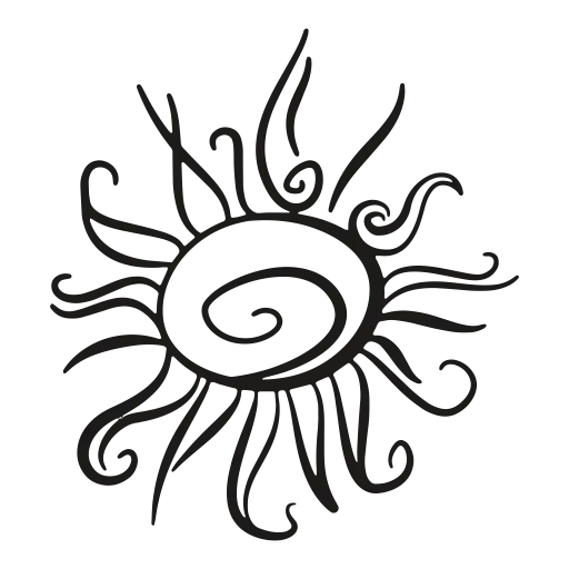 Swirling Abstract Sun Design