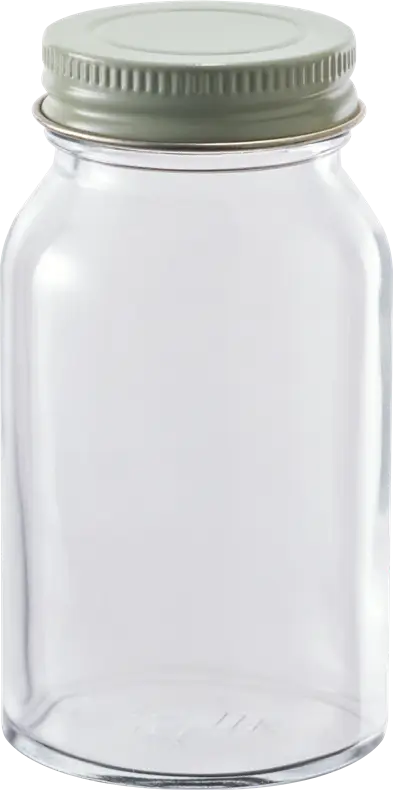Clear Glass Jar with Green Lid