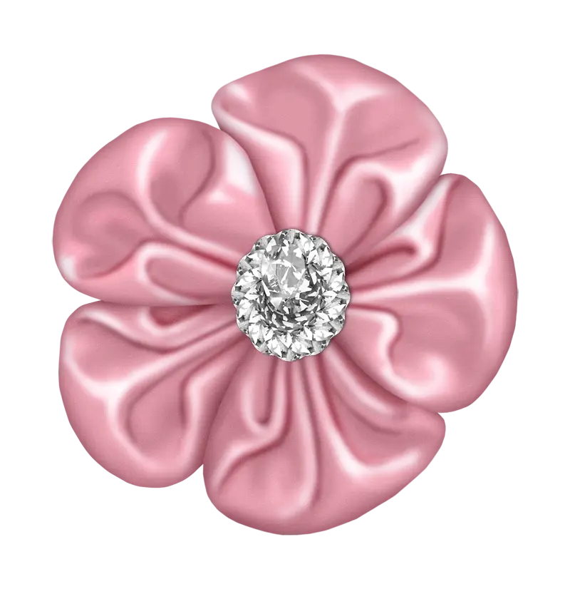 Pink Flower with Diamond Center