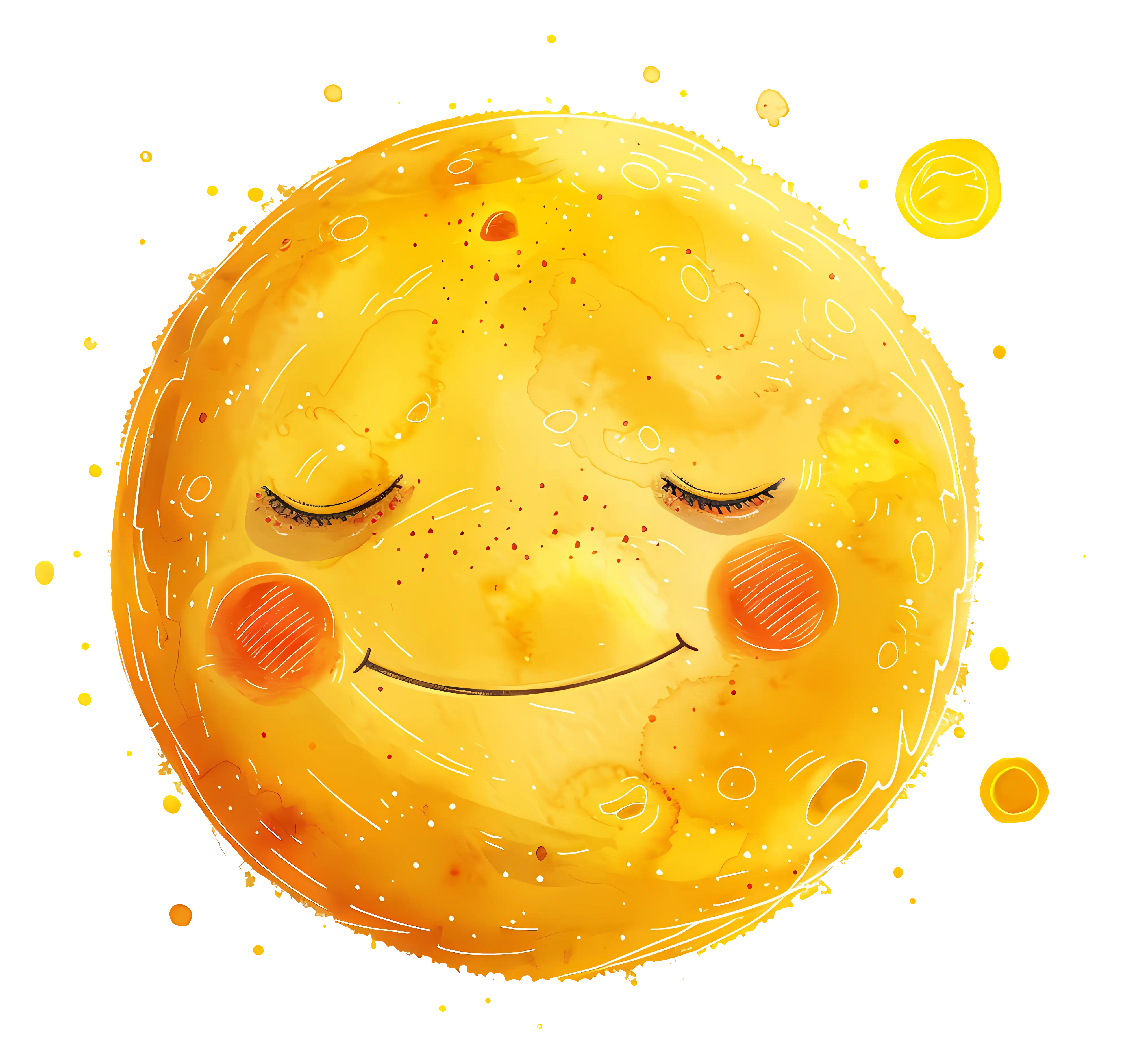 Smiling moon in warm colors
