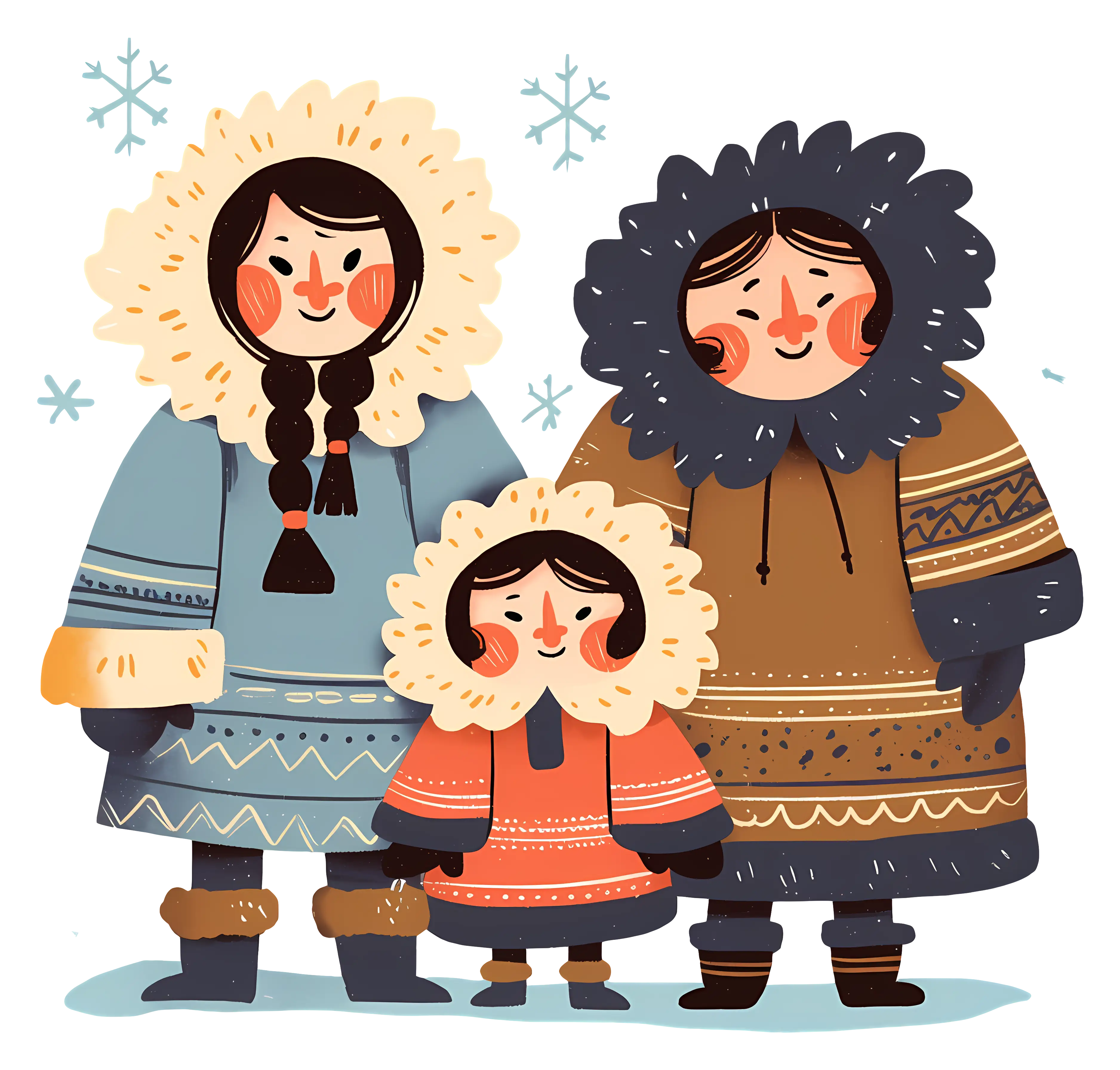 Family in Winter Clothing