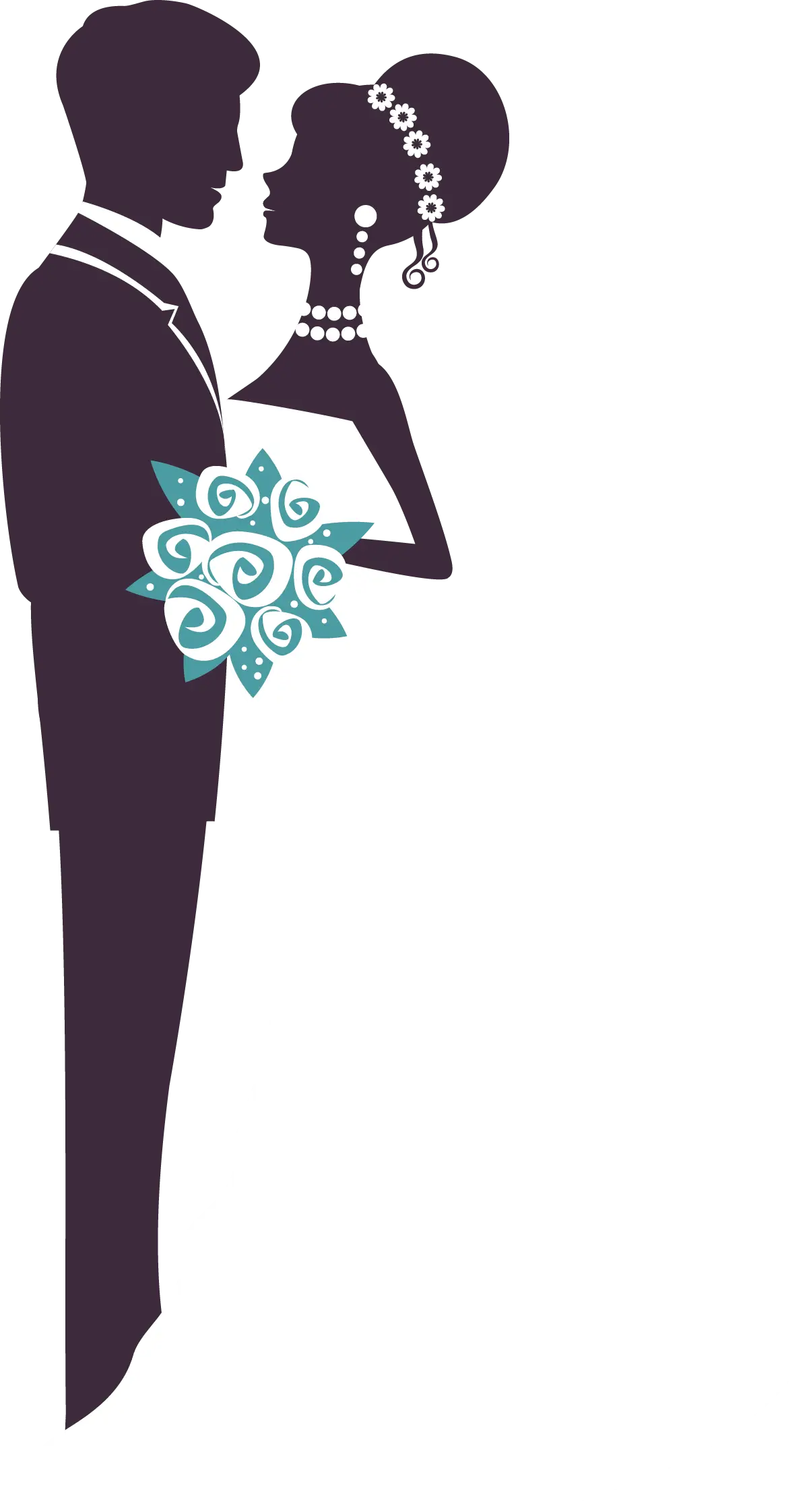Elegant Silhouette of Bride and Groom
