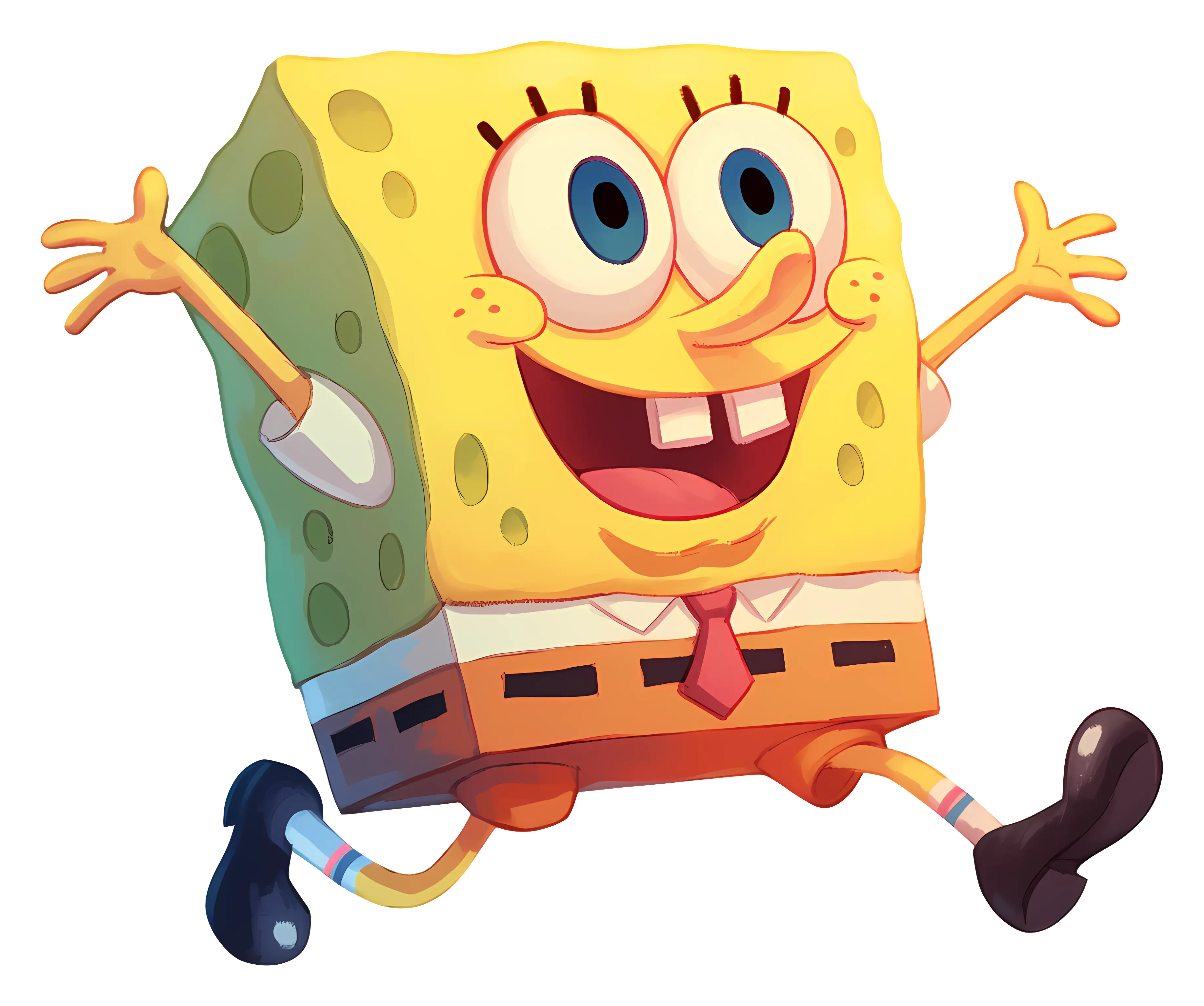 Excited SpongeBob SquarePants in Motion