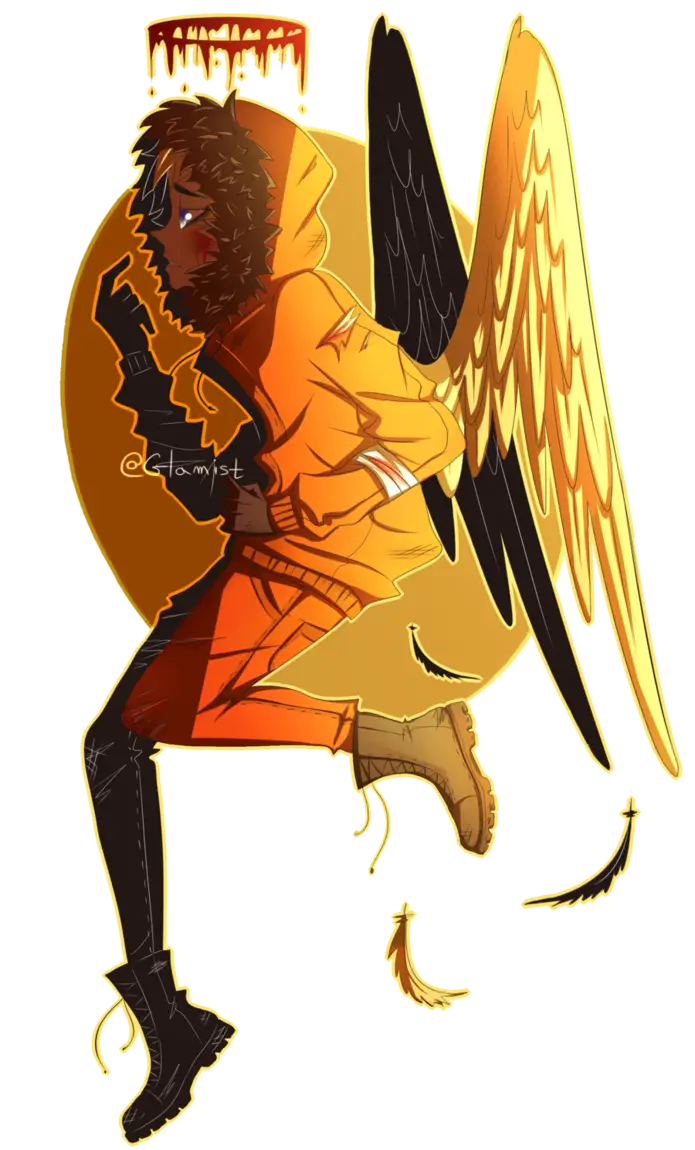Angel Character with Wings and Hoodie