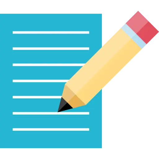 Paper and Pencil Illustration in Flat Style