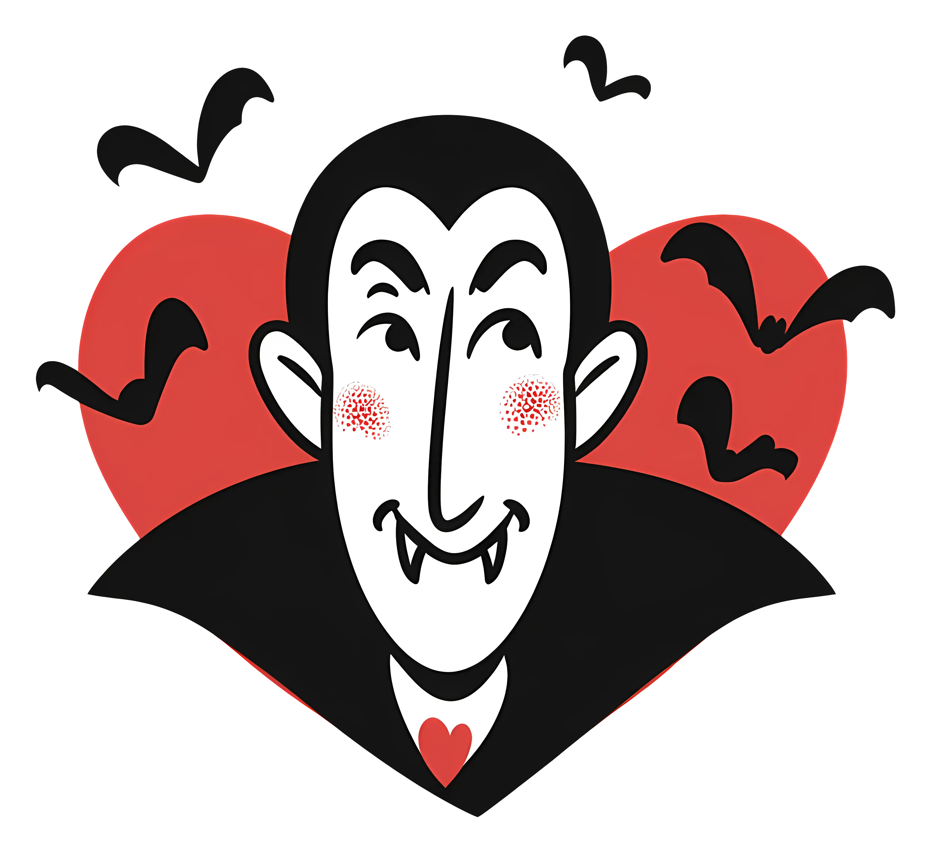 Vampire Cartoon with Bats