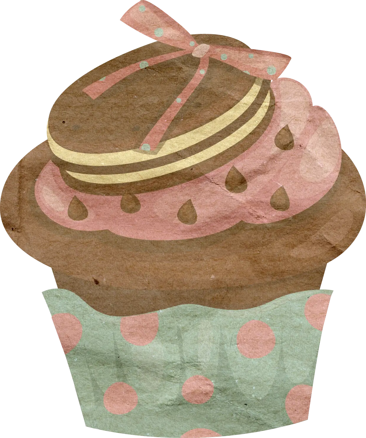 Chocolate Cupcake with Bow in Cute Design