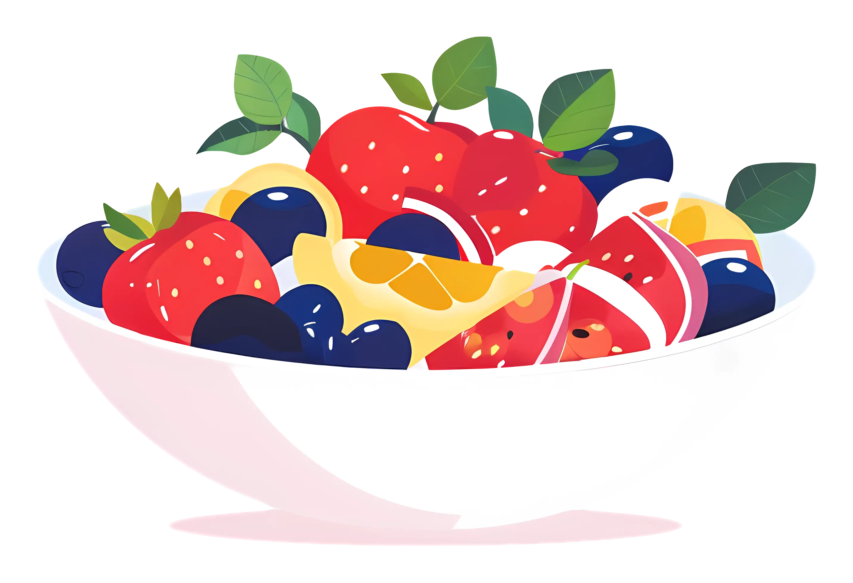 Colorful Fruit Bowl Illustration