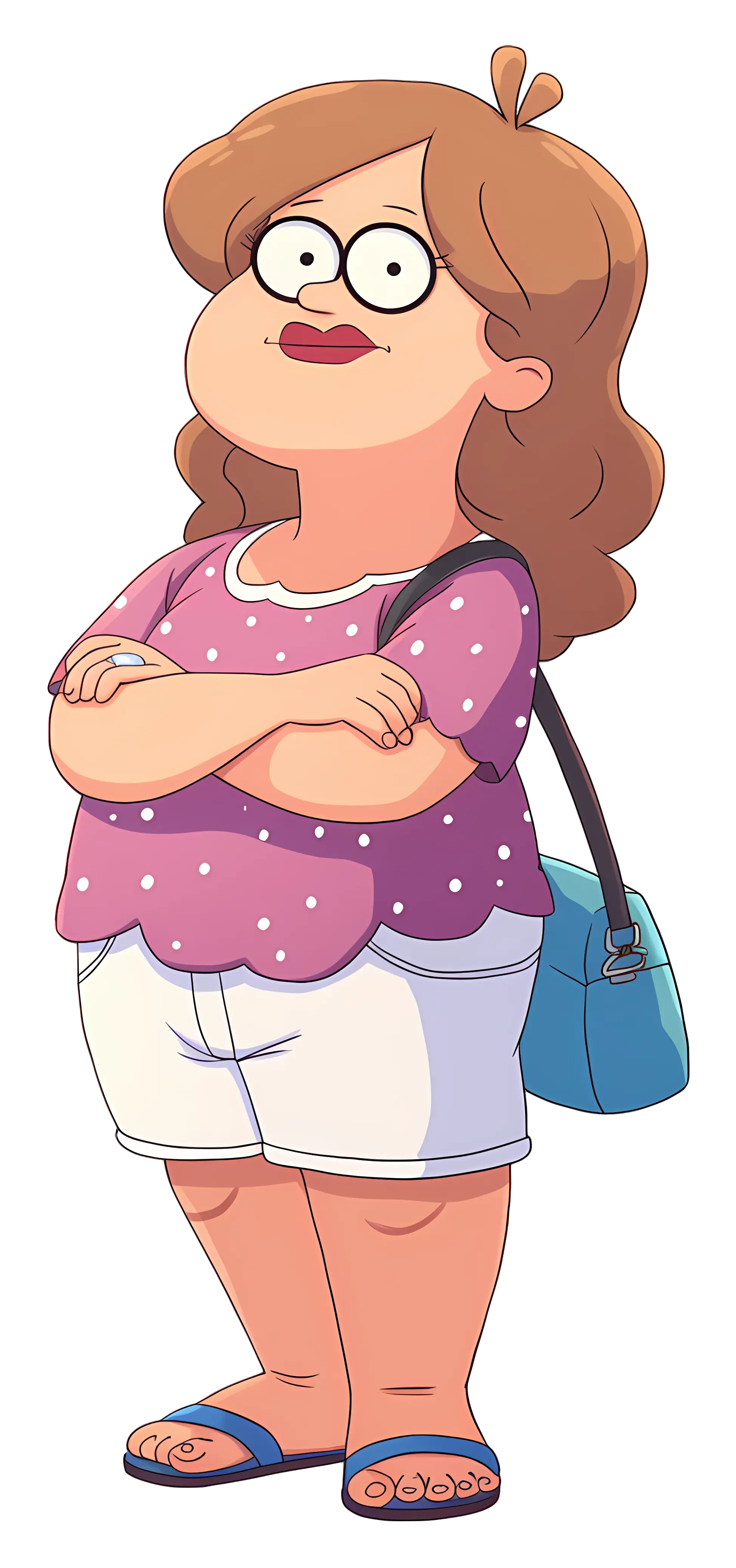 Confident Cartoon Woman Character