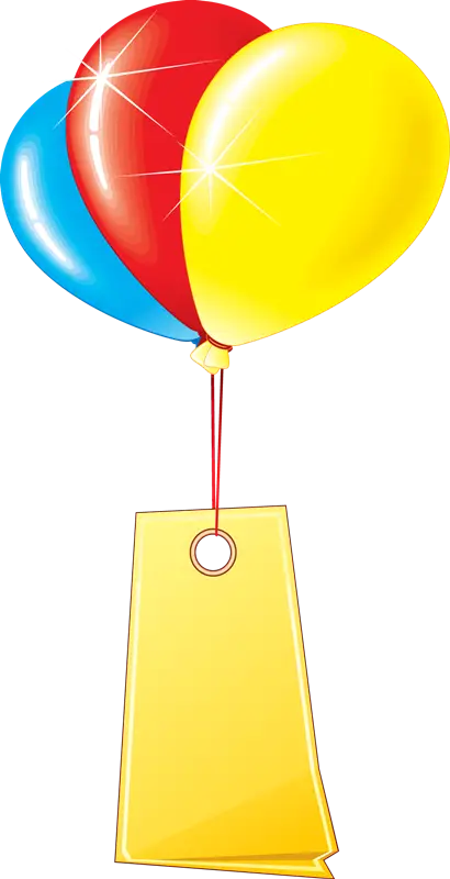 Festive Balloons with Tag Decoration