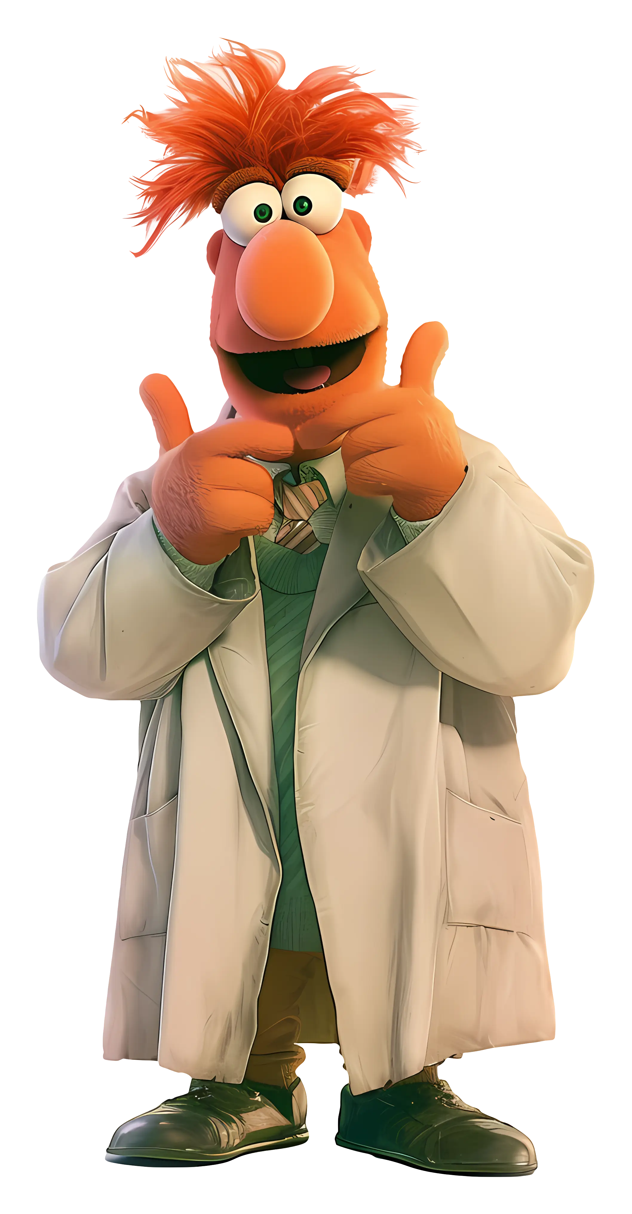 Funny Cartoon Scientist in White Coat