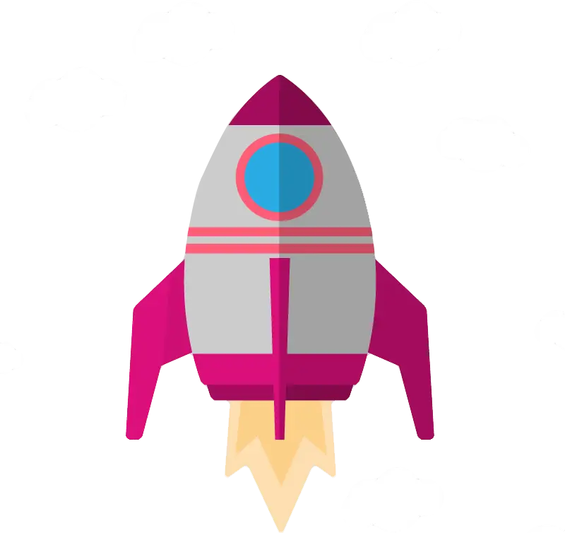 Cartoon Rocket Flying in Space