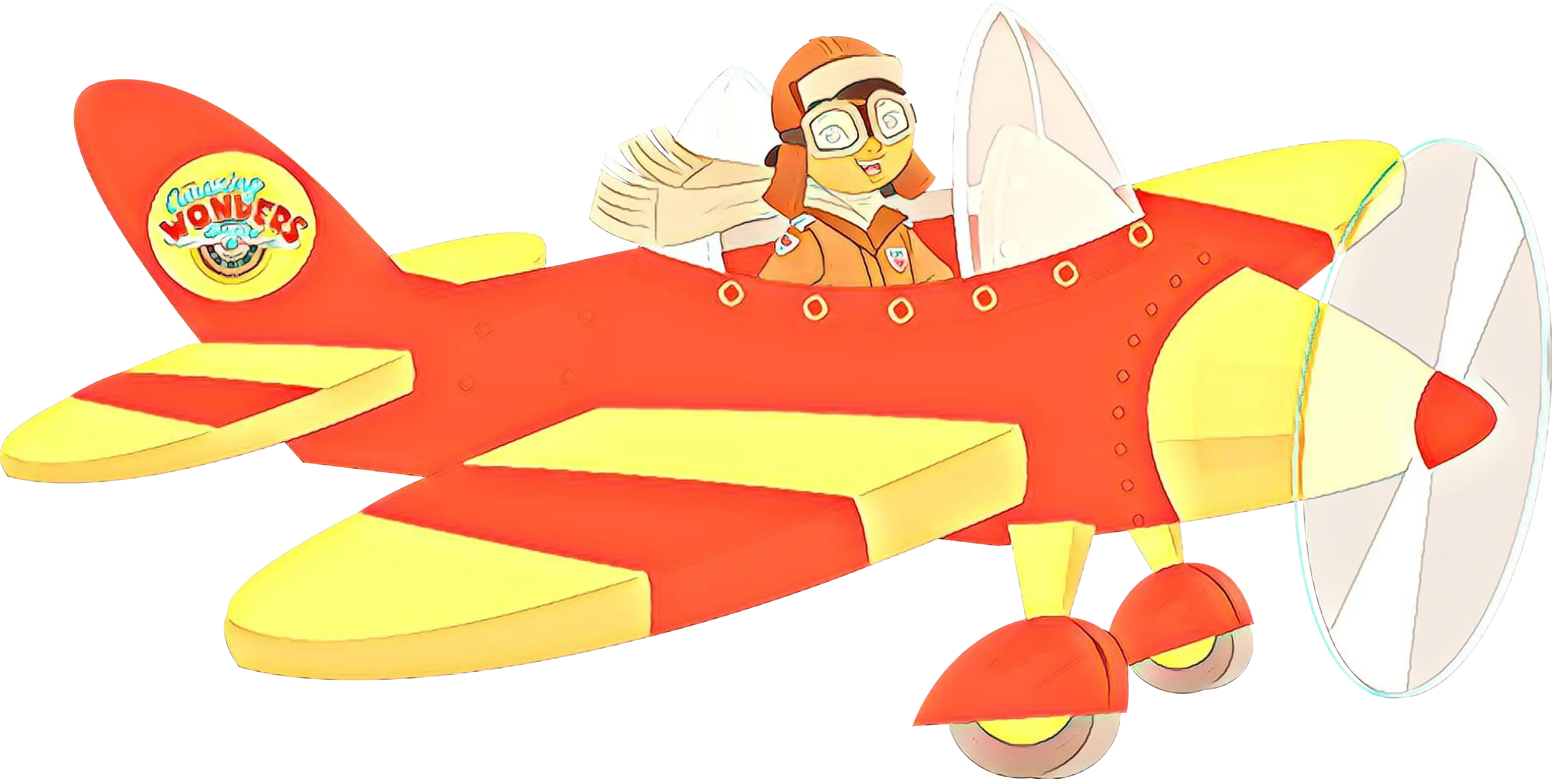 Cute Cartoon Airplane with Pilot Character