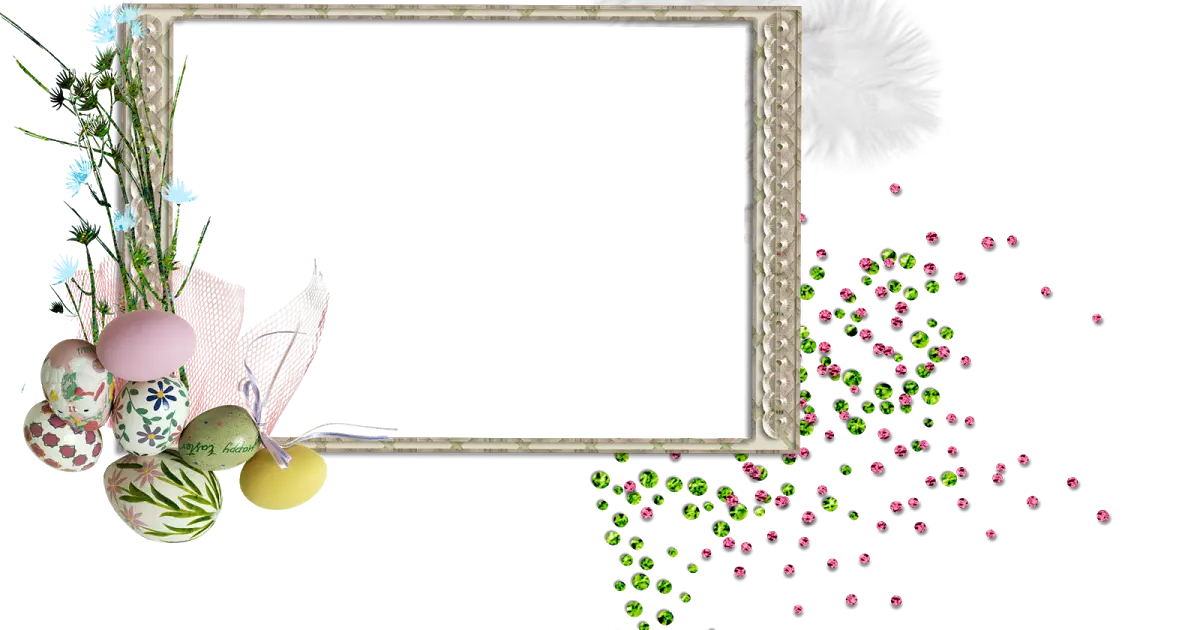 Easter Photo Frame with Egg Decorations