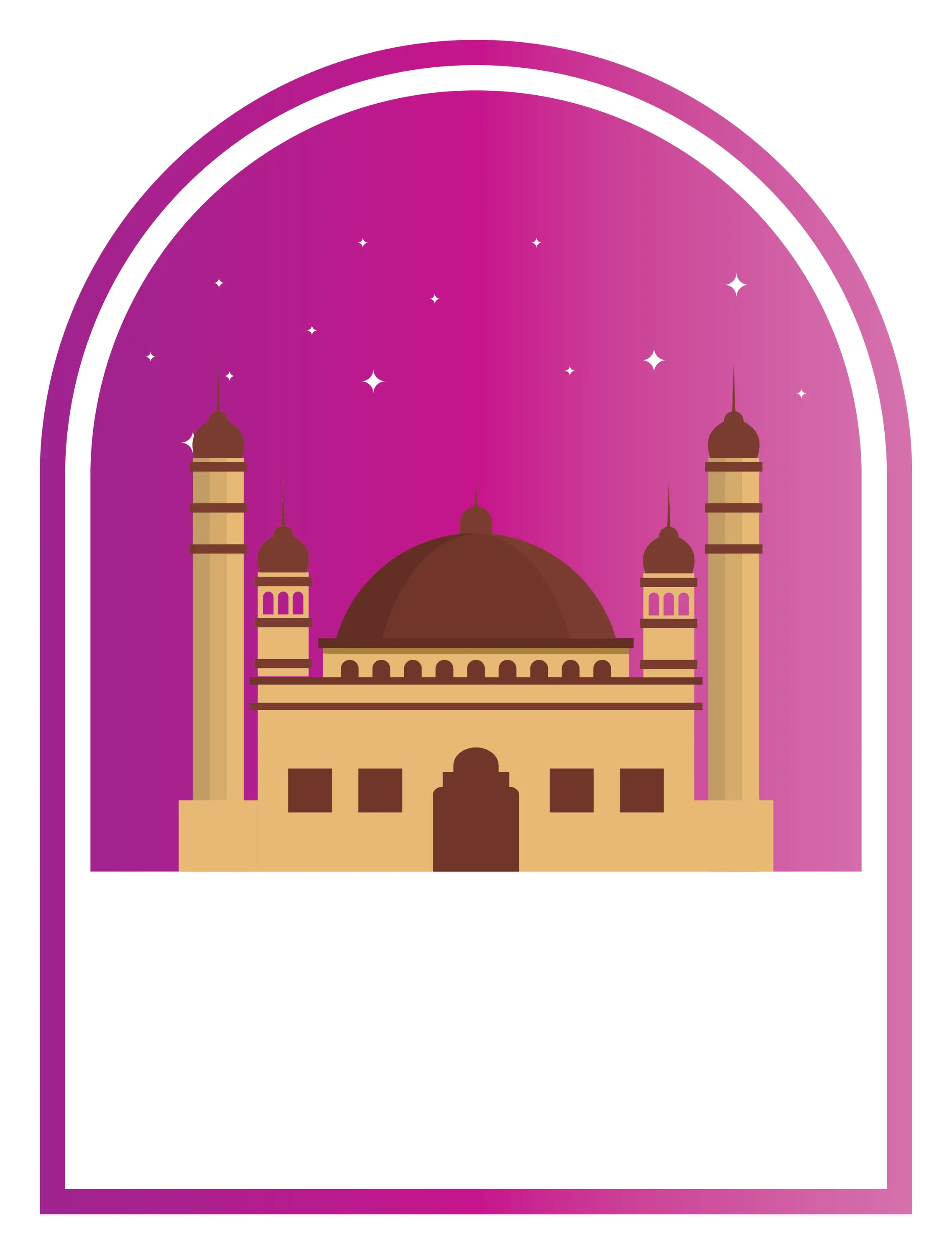 Islamic Mosque Illustration with Purple Background