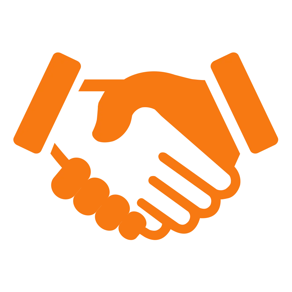 Orange Handshake Icon Symbolizing Agreement