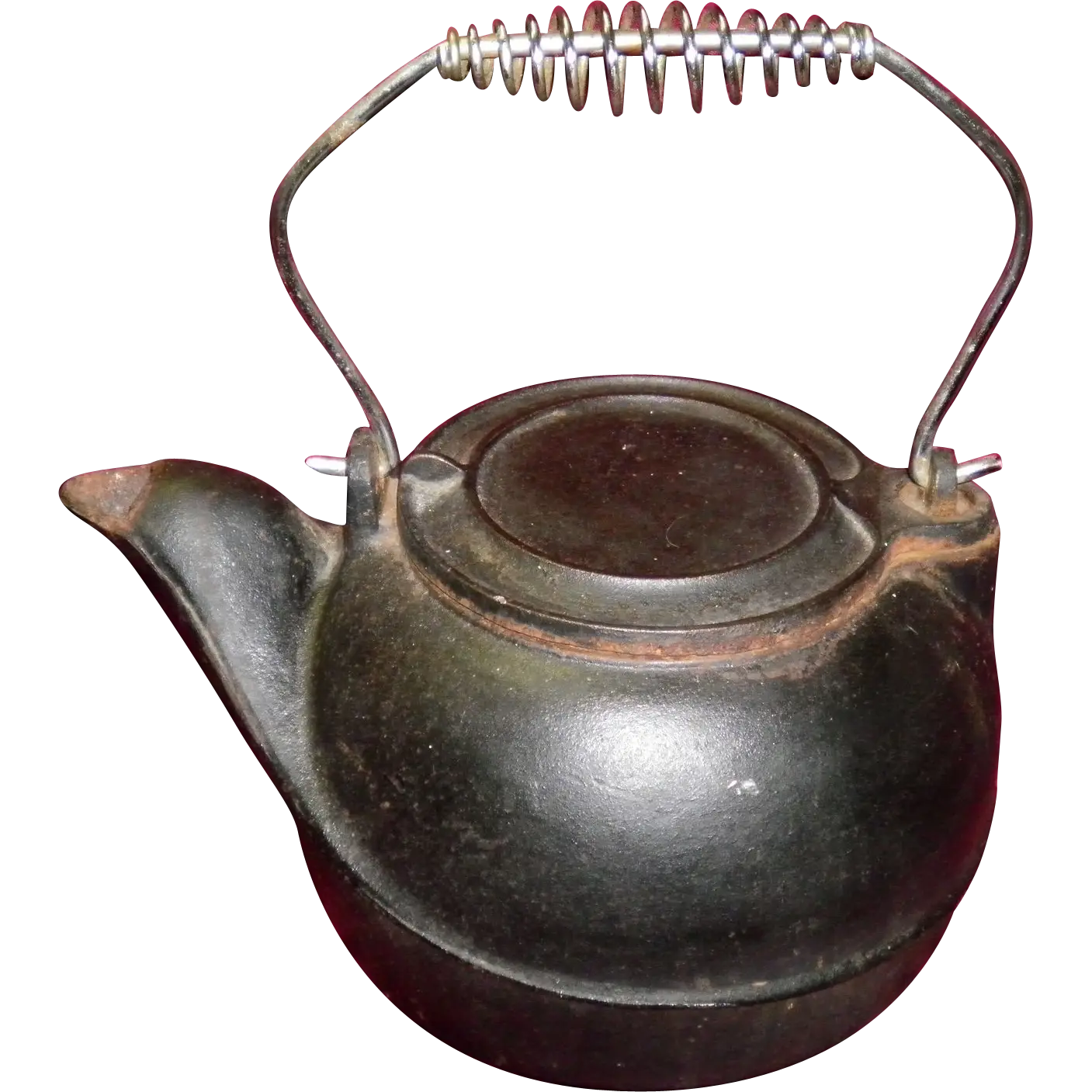 Rustic Black Kettle with Wire Handle