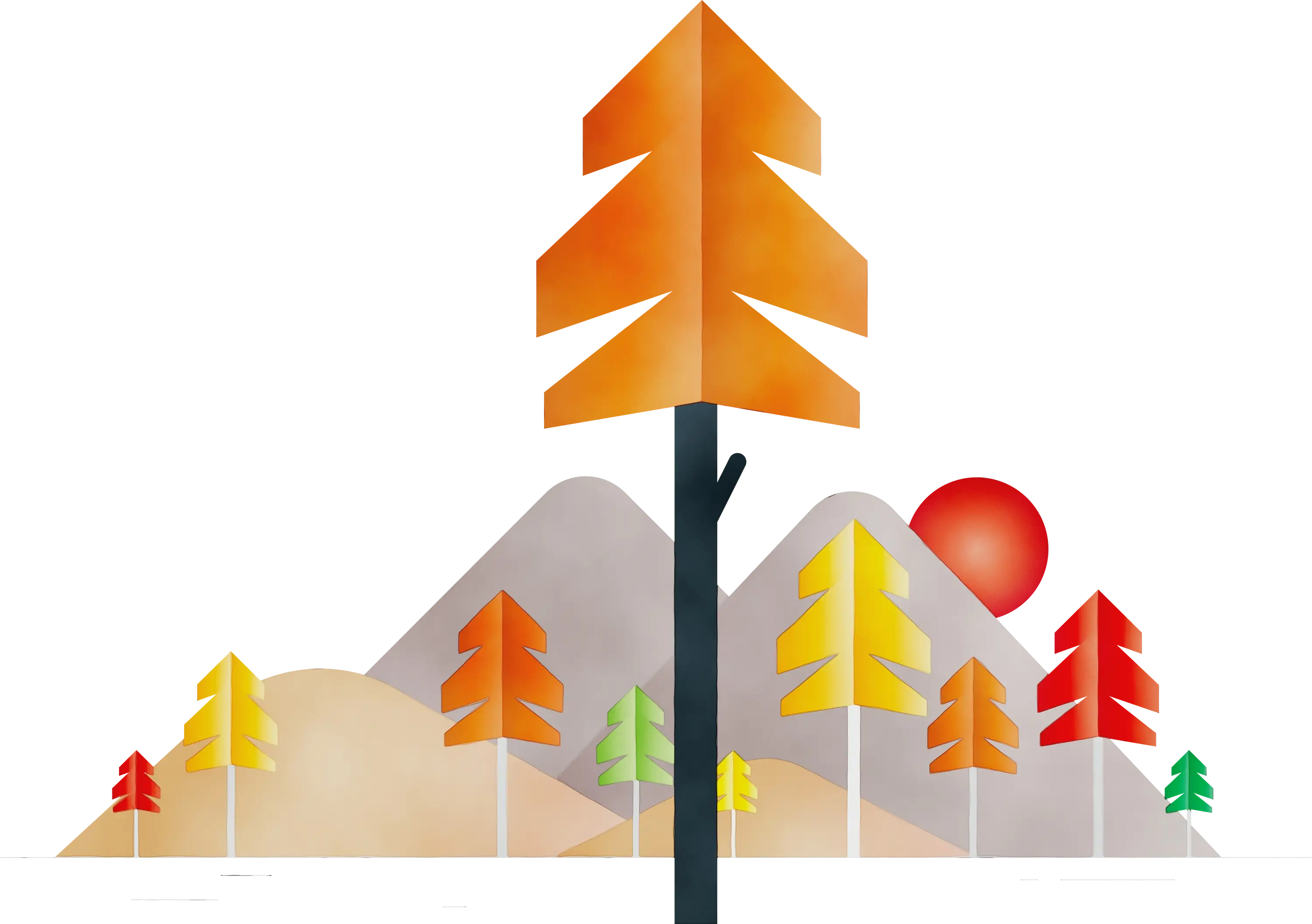 Autumn Forest Landscape Illustration