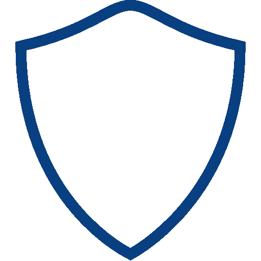 Blue Shield Outline Icon for Security Concept