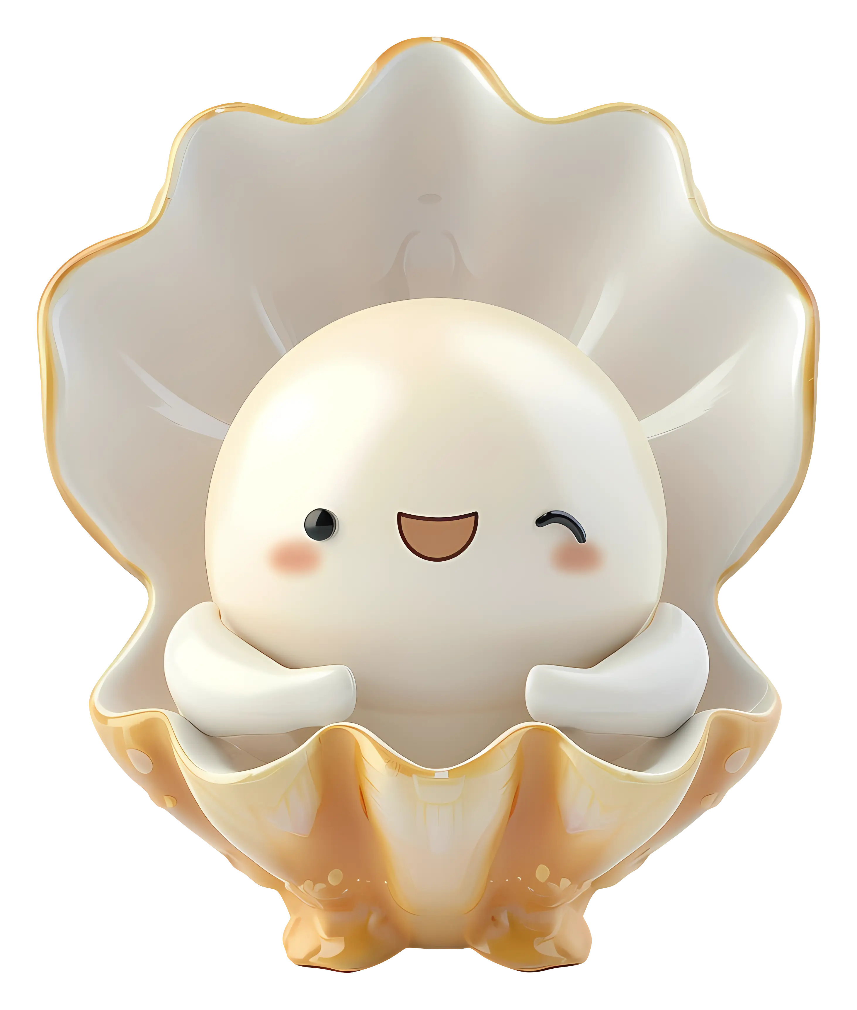 Cute Pearl Character in Shell