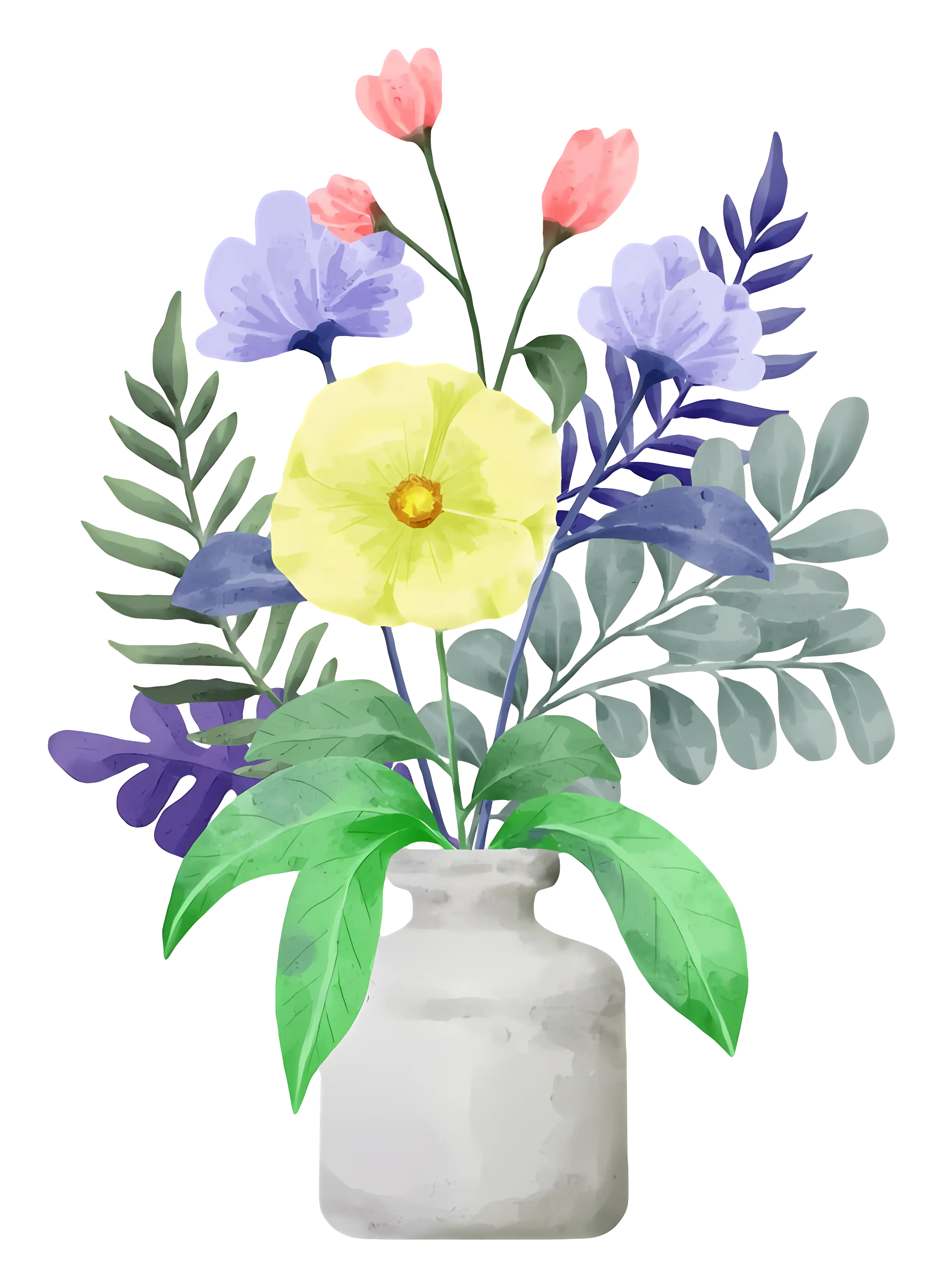 Colorful Flower Vase Illustration