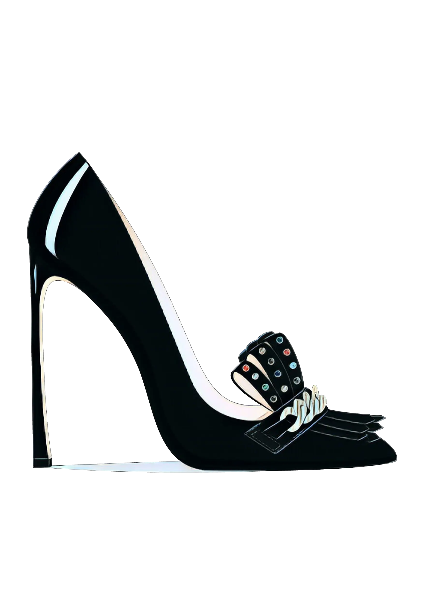 Black High Heel Shoe Illustration