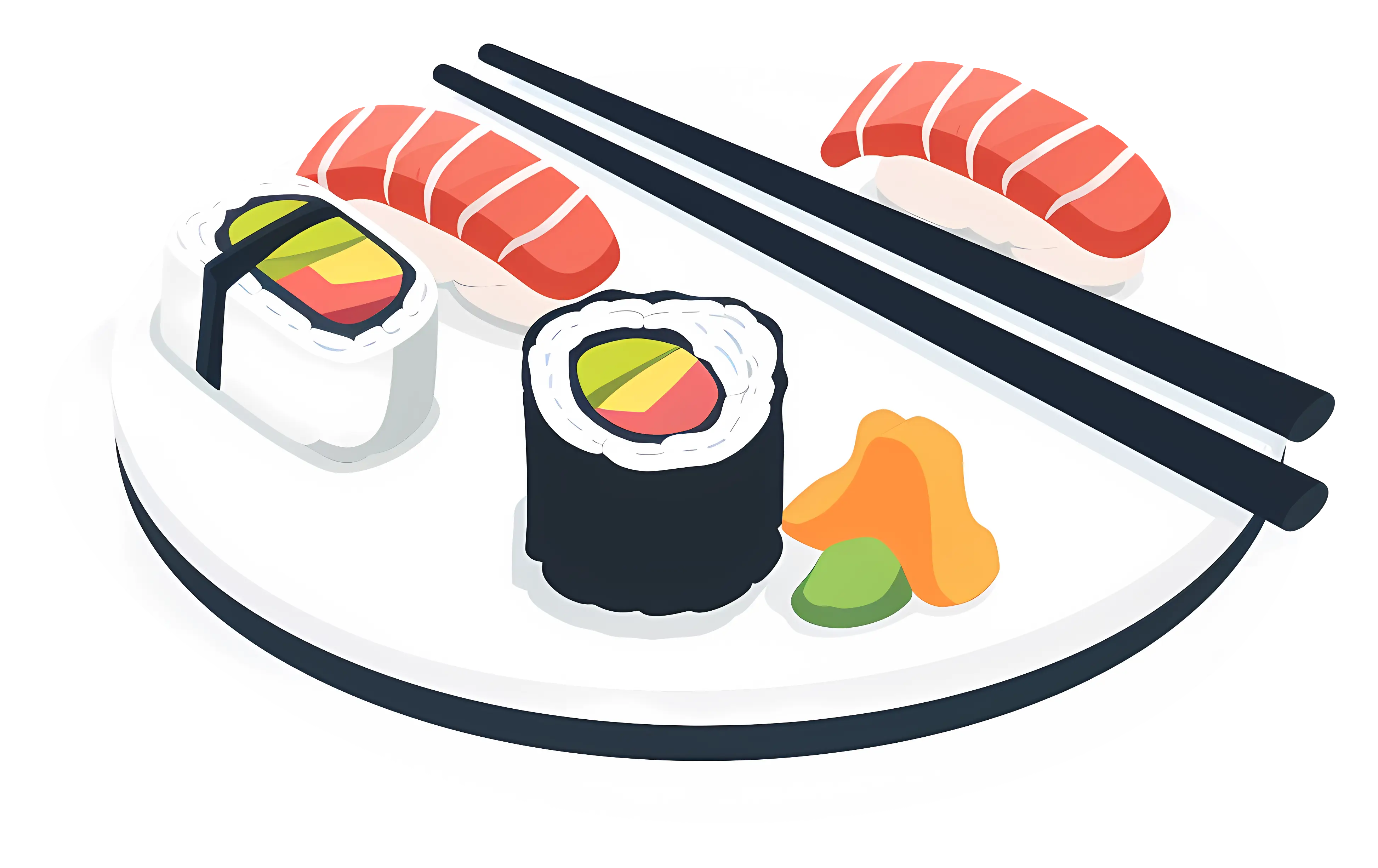 Delicious Sushi Platter with Chopsticks