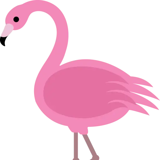 Pink Flamingo Cartoon Illustration