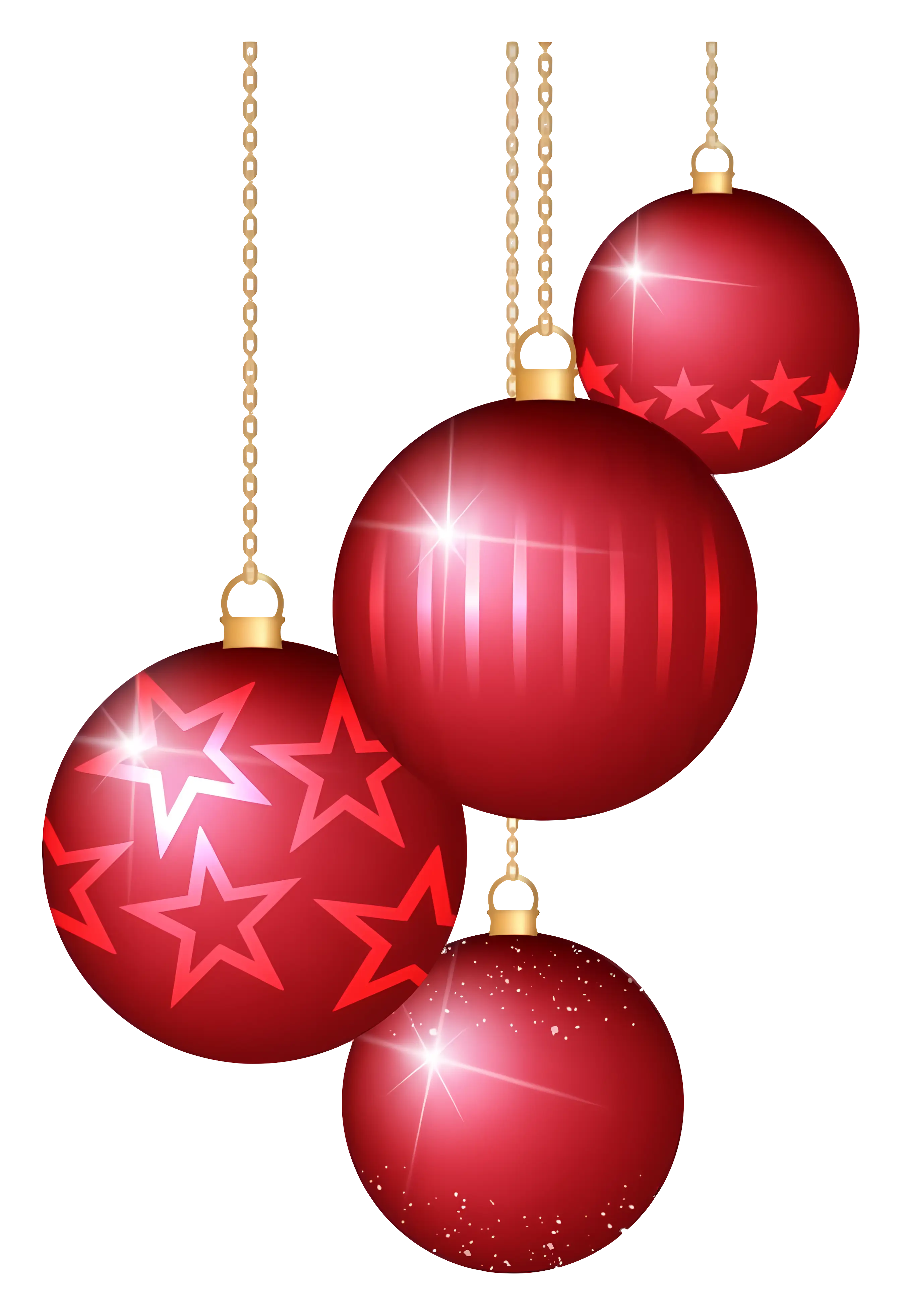 Sparkling Red Christmas Baubles